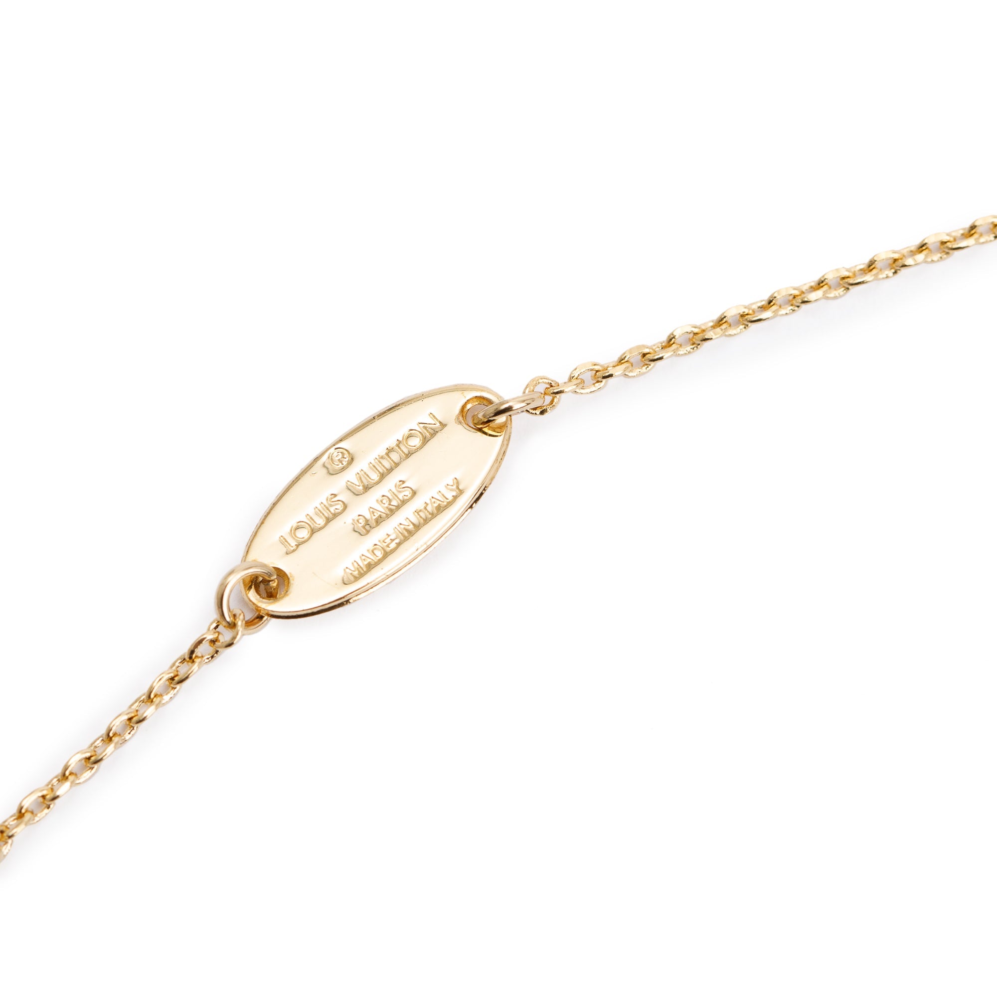 Louis Vuitton Gold-Tone Metal & Strass LV & Me Letter "P" Pendant Necklace