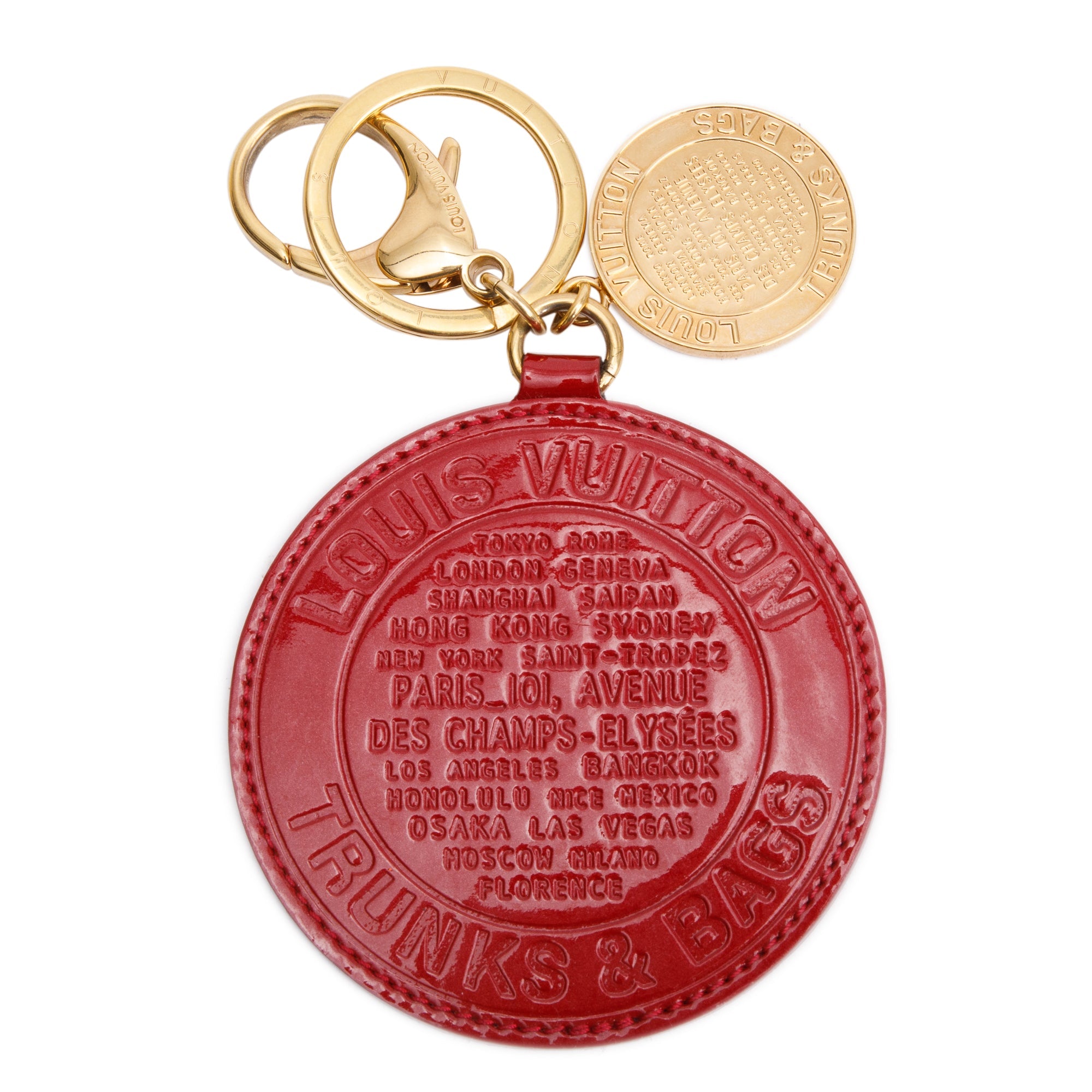 Louis Vuitton Gold-Tone Pomme d'Amour Vernis Trunks Bag Charm and Key Holder