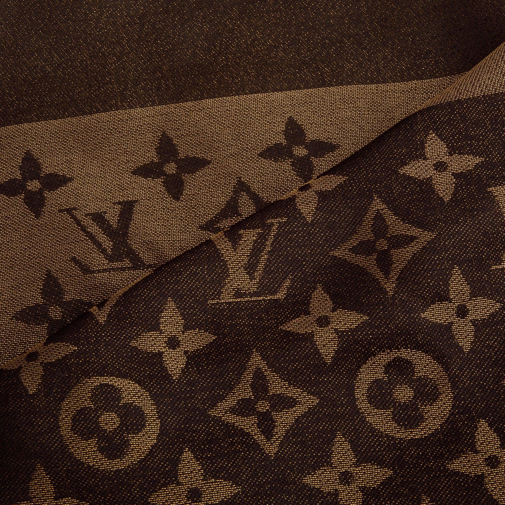 Louis Vuitton Gold/Brown Monogram Shine Shawl Scarf