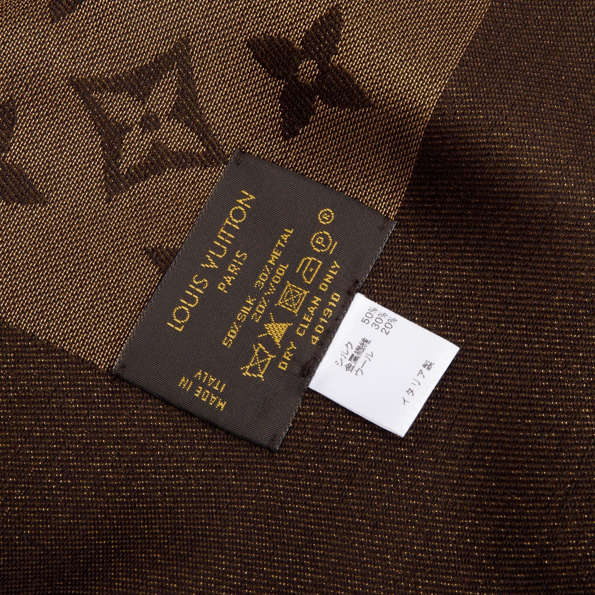 Louis Vuitton Gold/Brown Monogram Shine Shawl Scarf