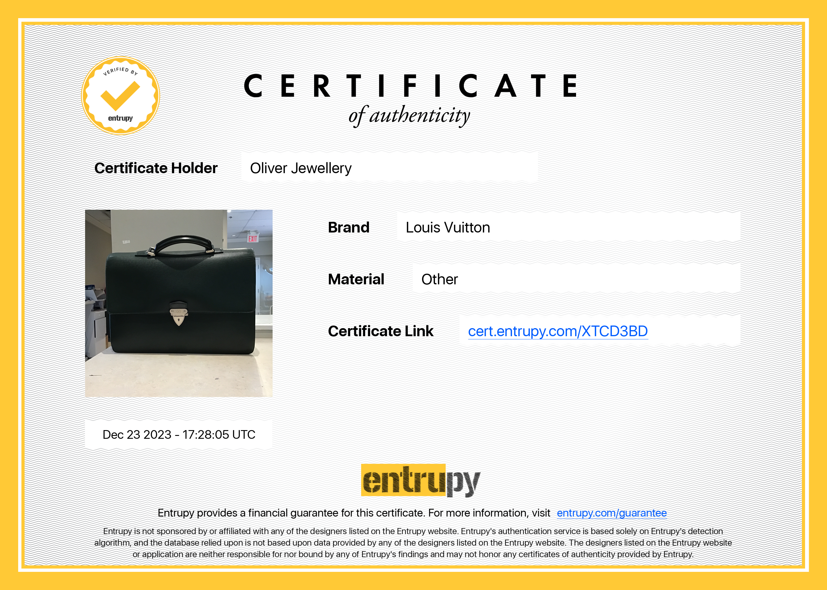 Louis Vuitton Green Taiga Leather Laguito Briefcase