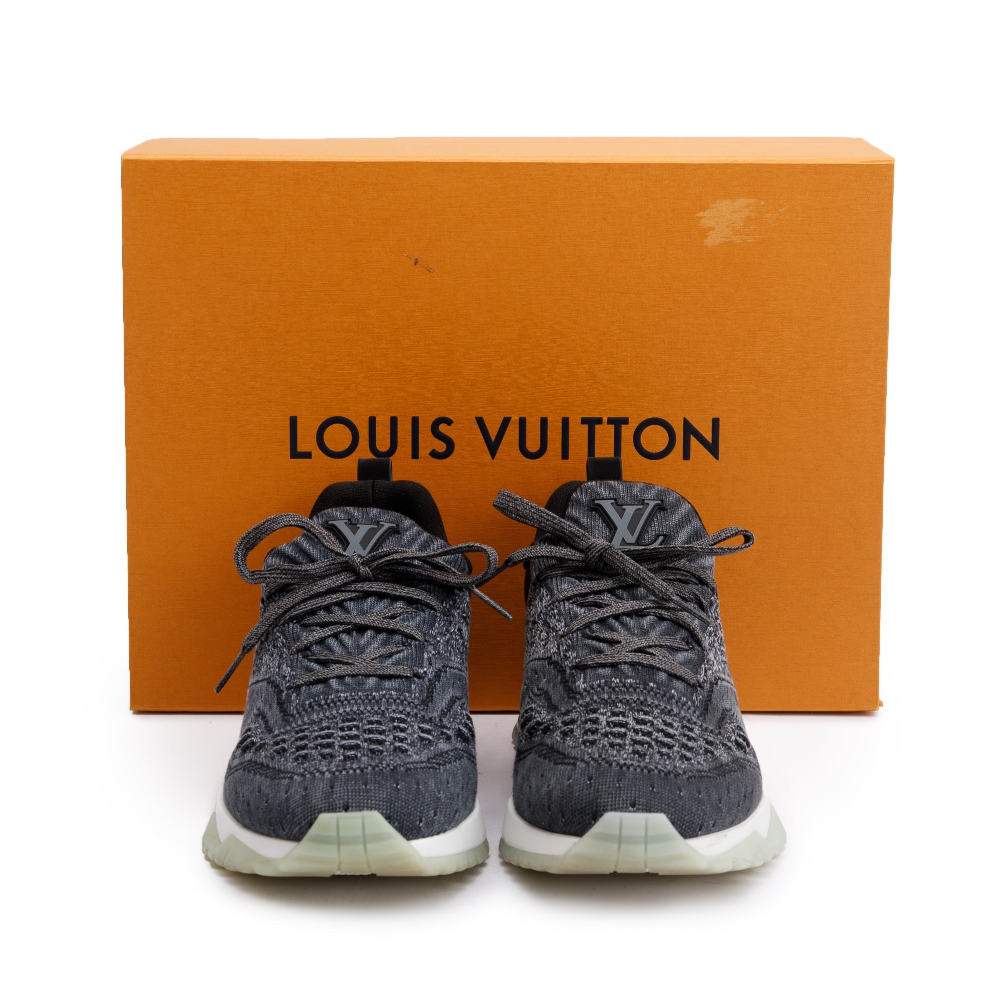Louis Vuitton Grey Knit VNR Low Sneakers, Size 7 w/ Box