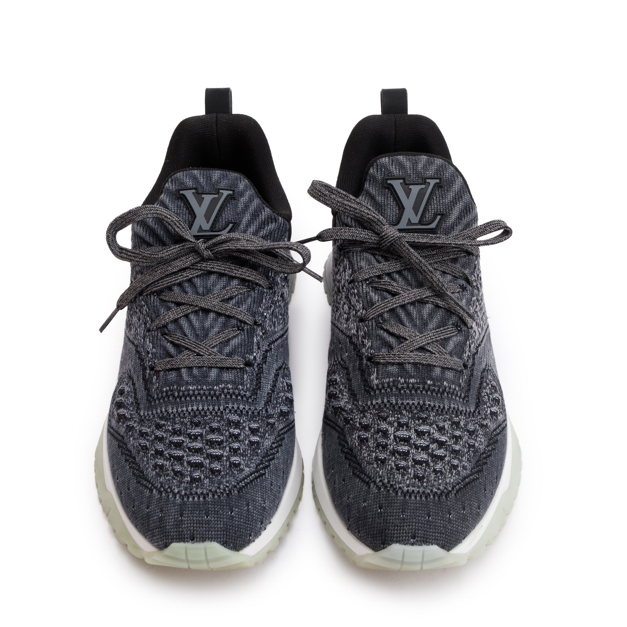 Louis Vuitton Grey Knit VNR Low Sneakers, Size 7 w/ Box