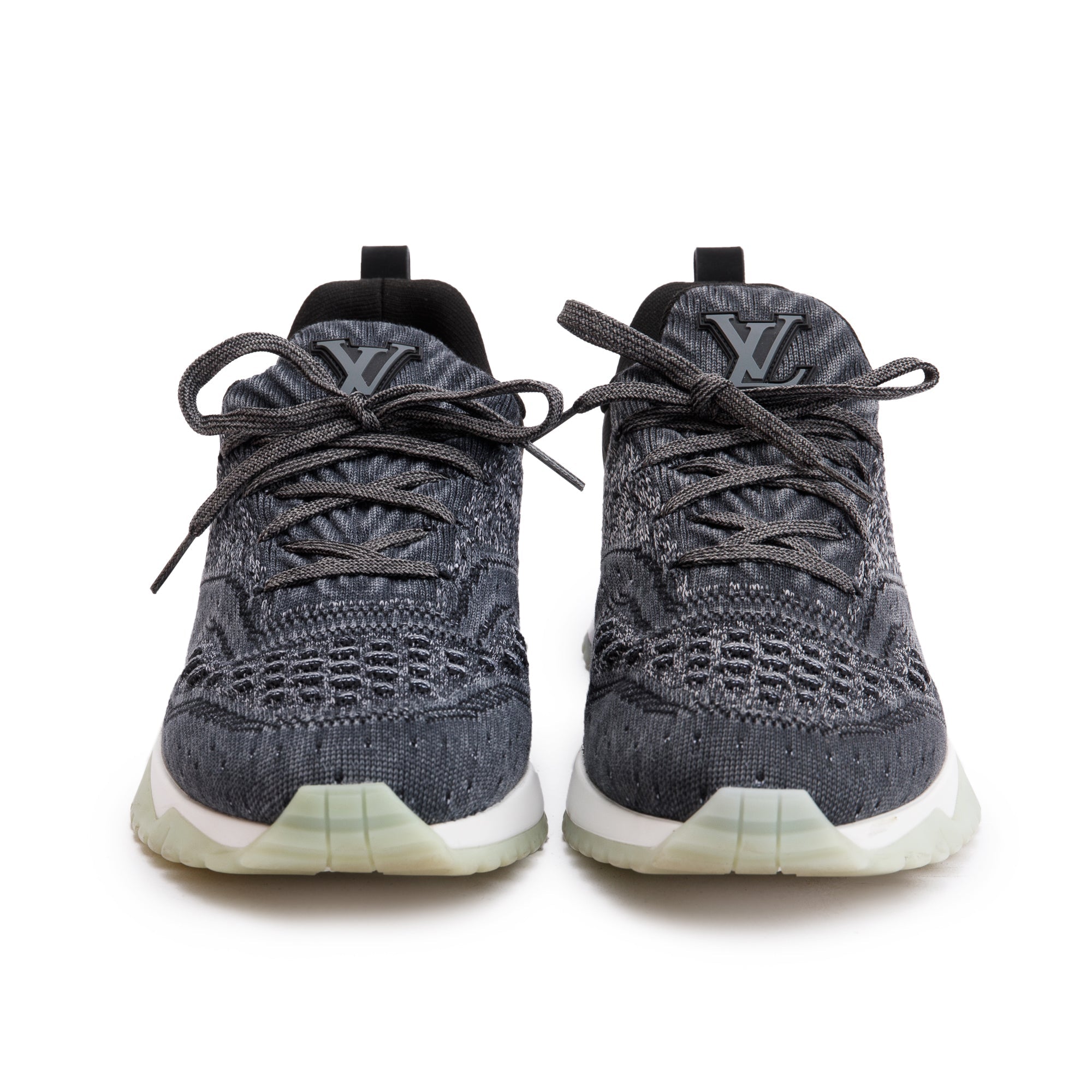 Louis Vuitton Grey Knit VNR Low Sneakers, Size 7 w/ Box
