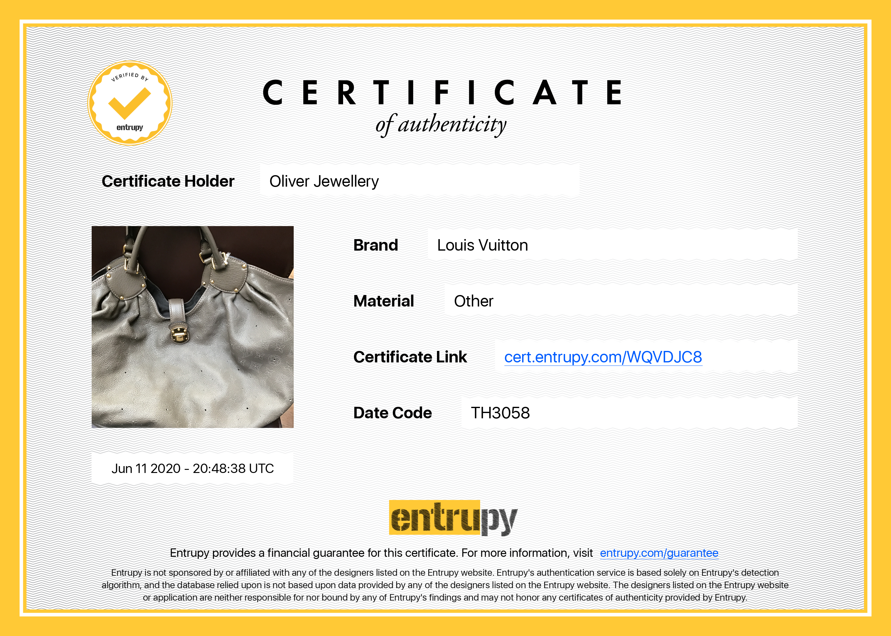 Louis Vuitton Grey Mahina XL Hobo