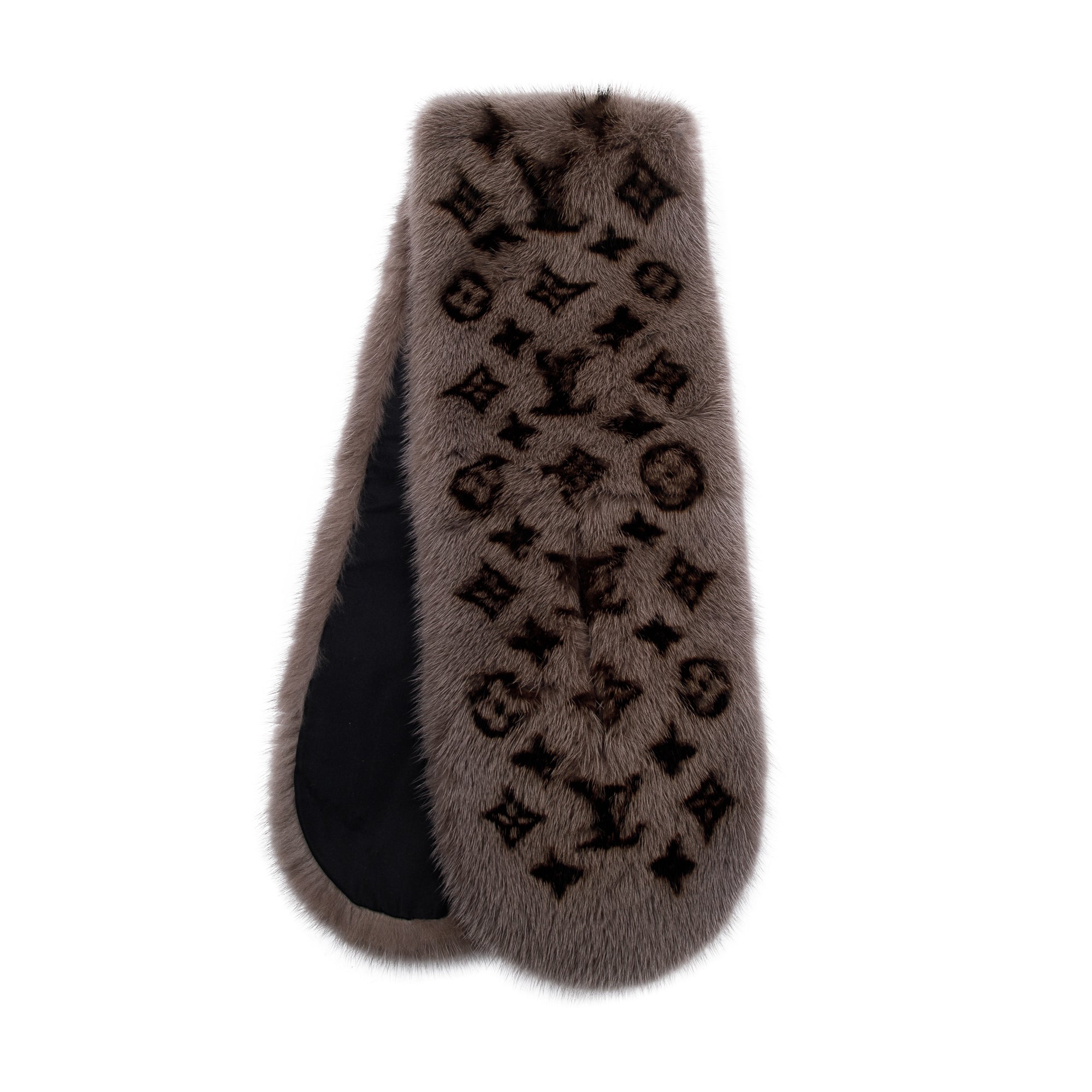 Louis Vuitton Grey Mink Monogram Scarf