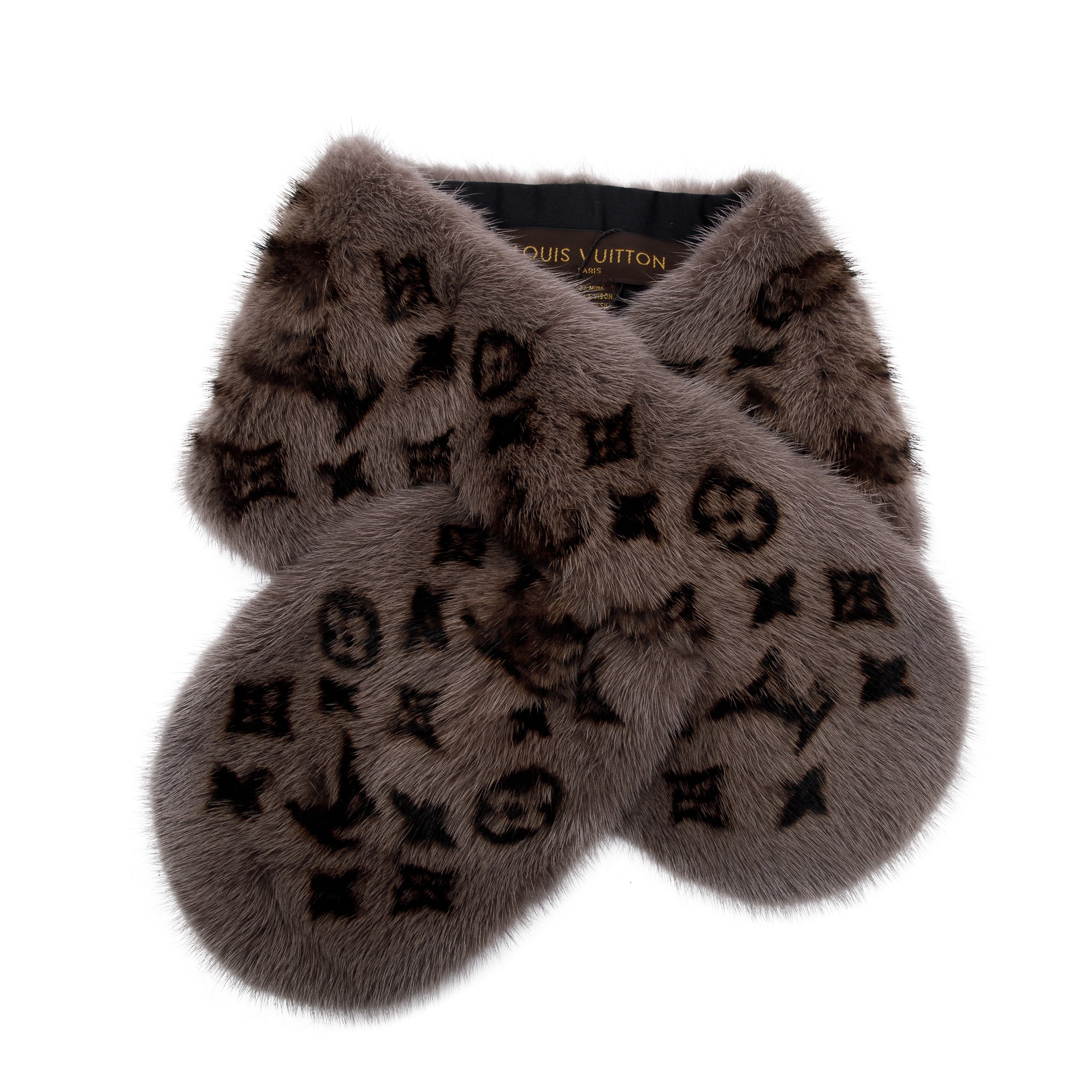 Louis Vuitton Grey Mink Monogram Scarf