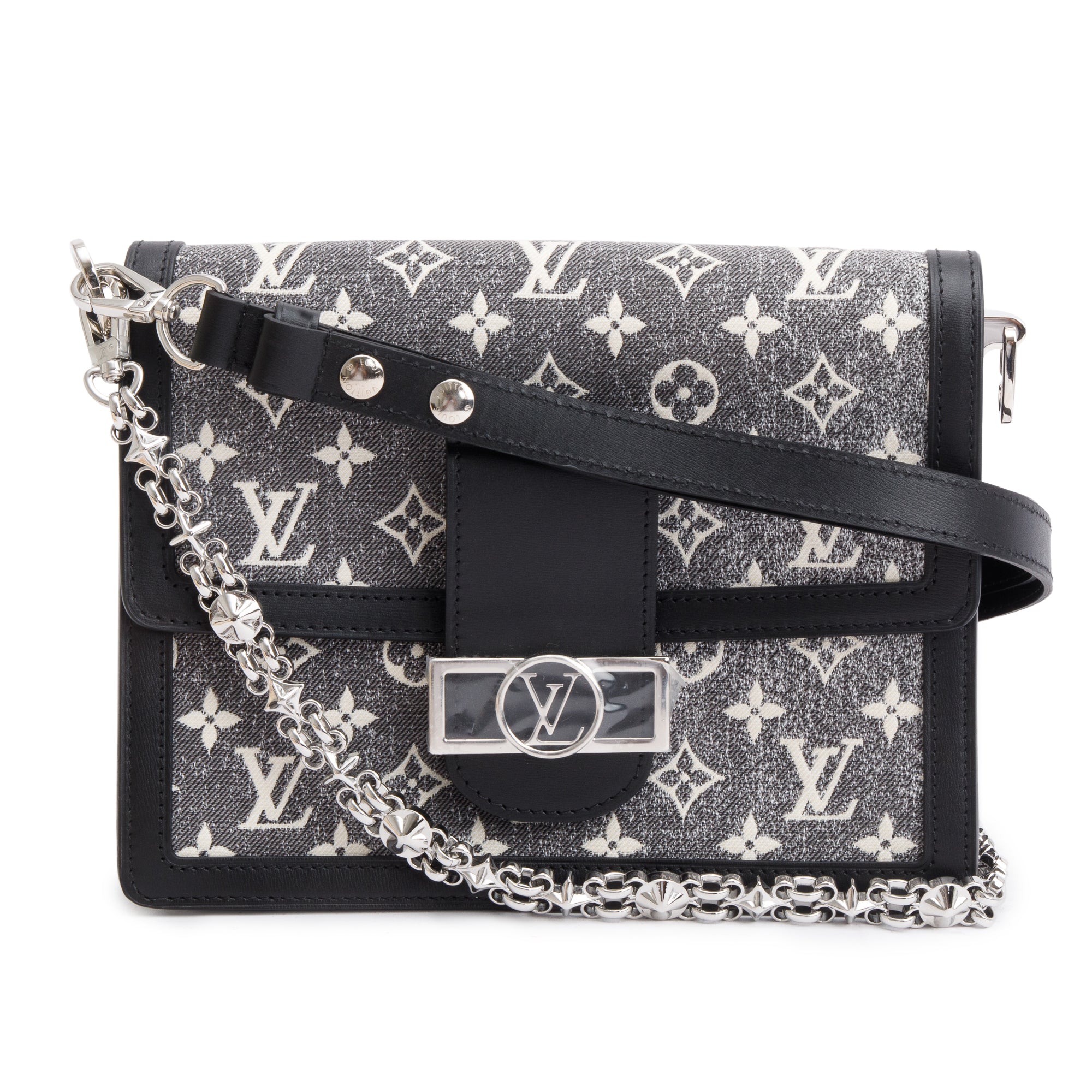 Louis Vuitton Grey Monogram Jacquard Denim Dauphine MM w/ Straps