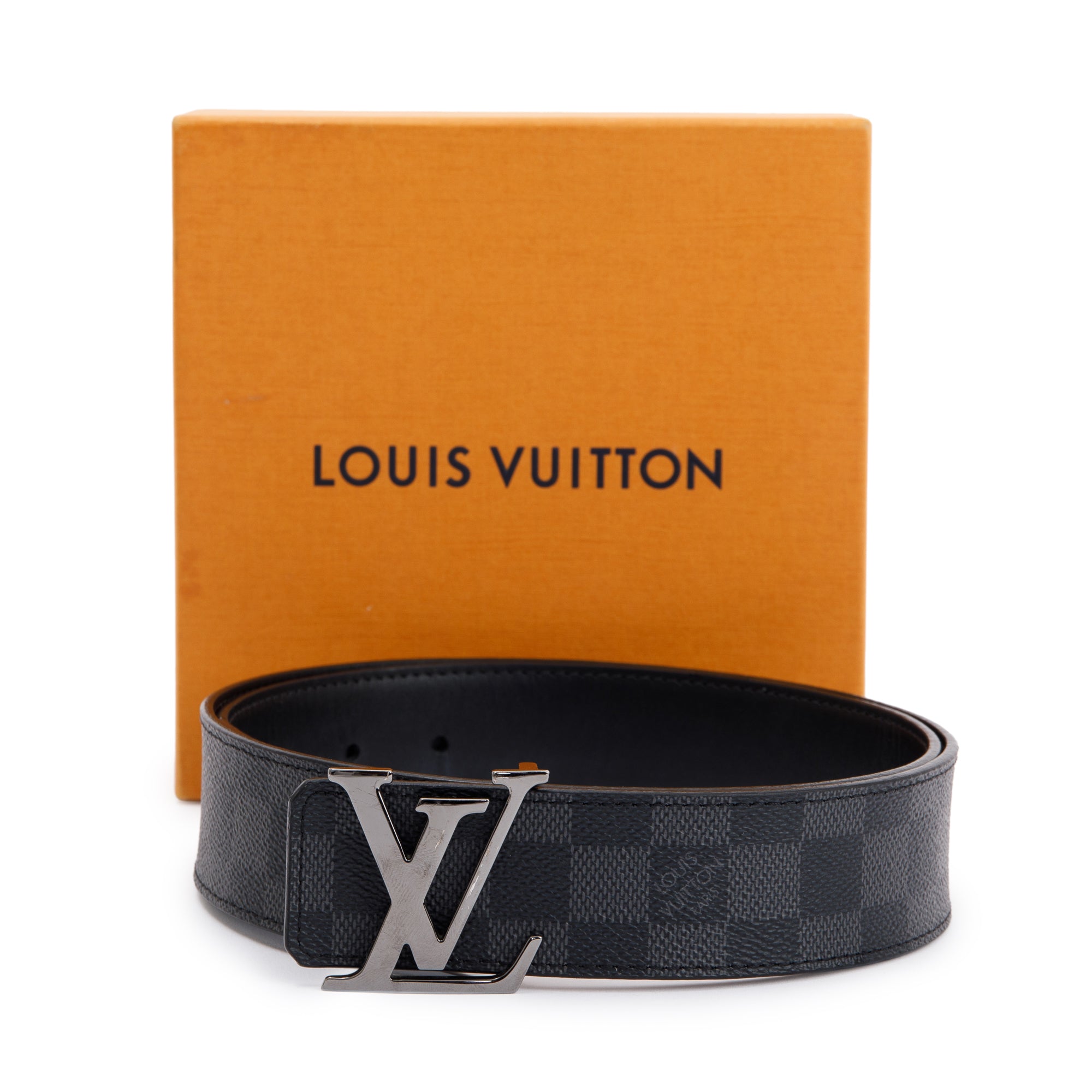 Louis Vuitton White Leather LV Initiales Reversible Belt 95CM Louis Vuitton