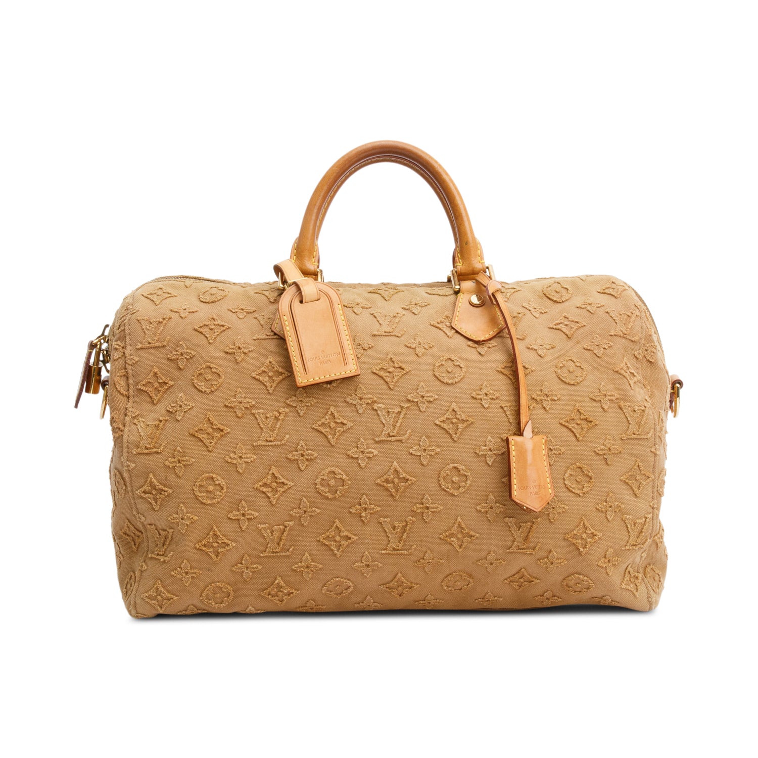 Louis Vuitton Limited Edition Brown Monogram Denim Stone Speedy Bandouliere 35