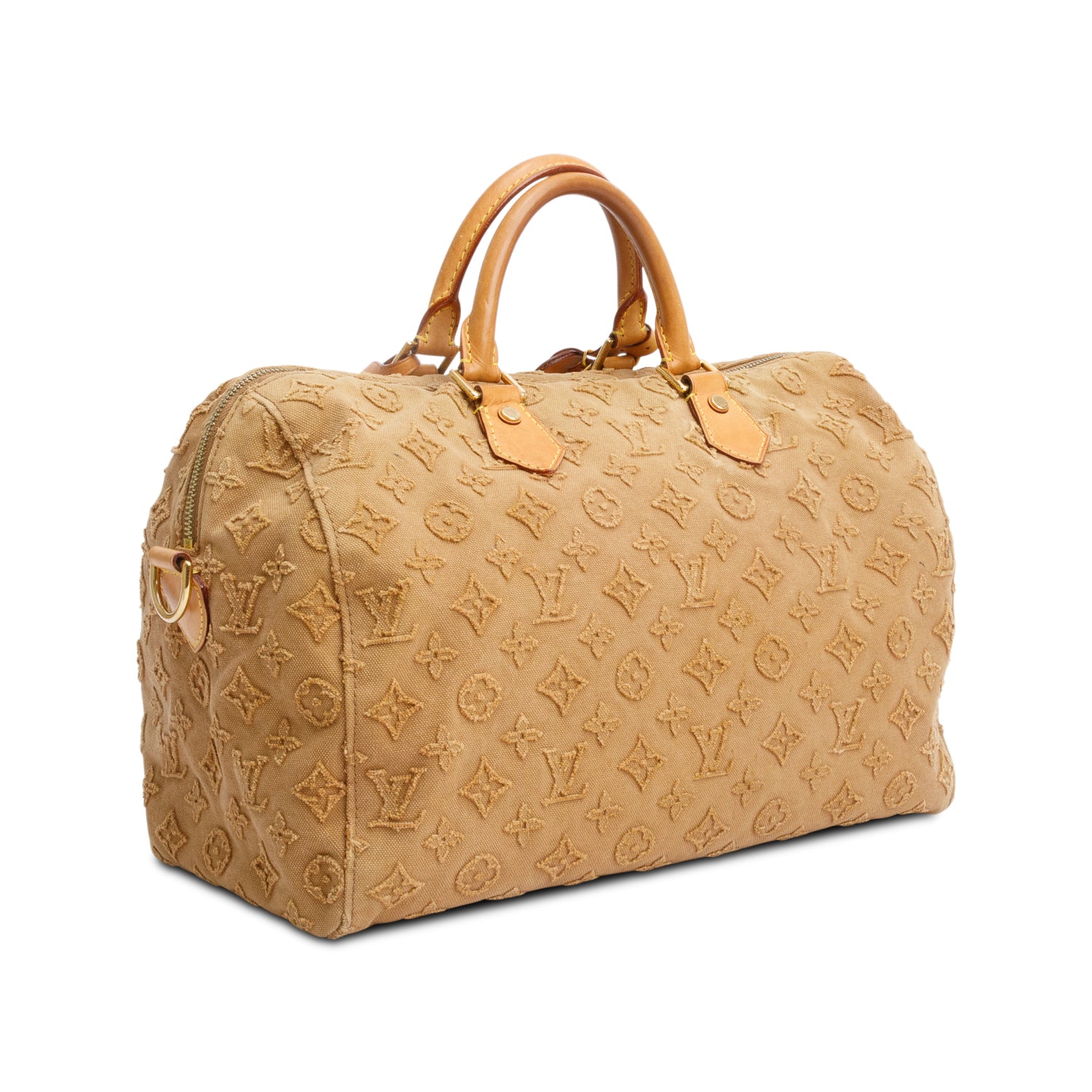Louis Vuitton Limited Edition Brown Monogram Denim Stone Speedy Bandouliere 35