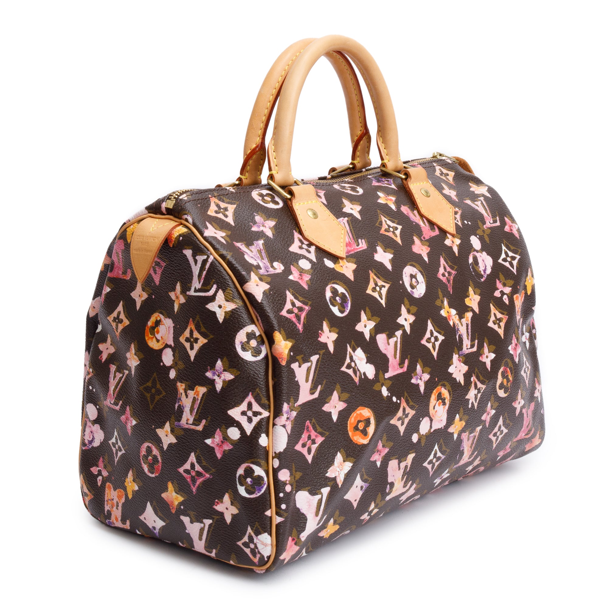 Louis Vuitton Limited Edition Brown Monogram Watercolor Aquarelle Speedy 30