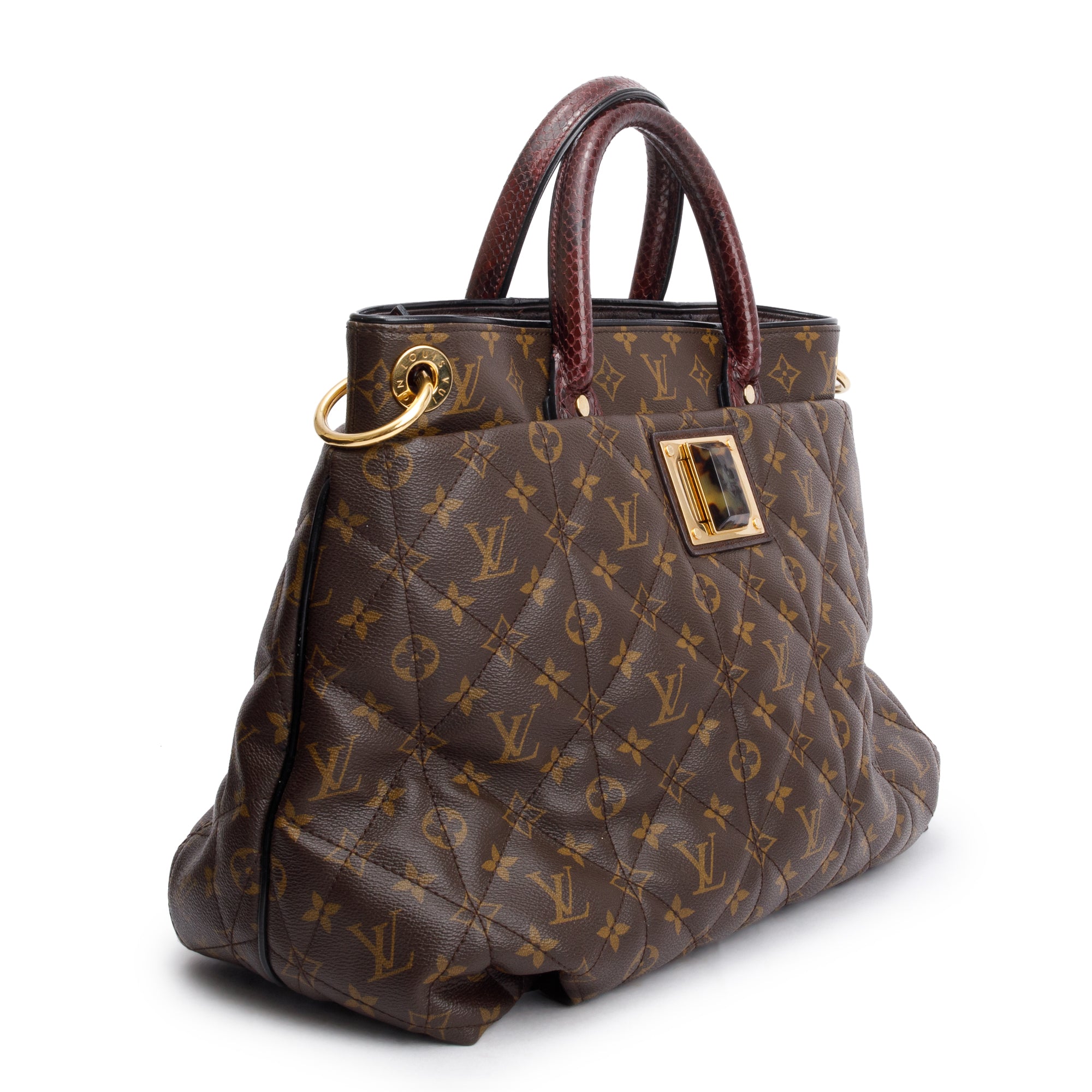 Louis Vuitton Limited Edition Monogram Burgundy Python Etoile Exotique Tote GM w/ Strap