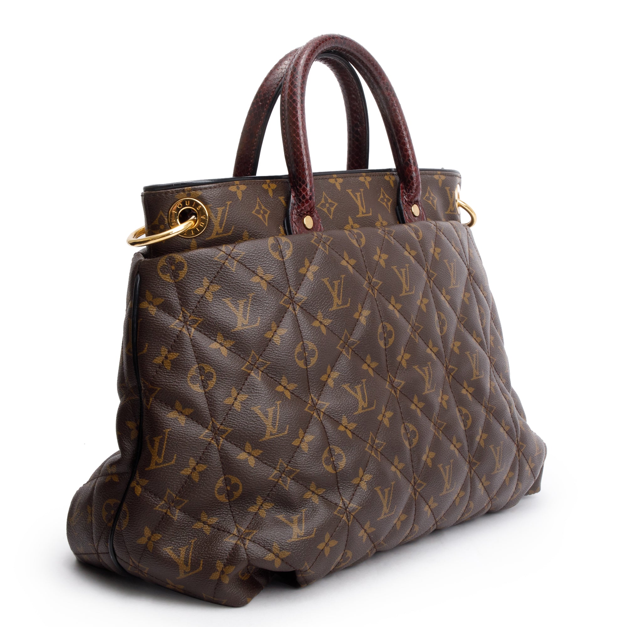 Louis Vuitton Limited Edition Monogram Burgundy Python Etoile Exotique Tote GM w/ Strap