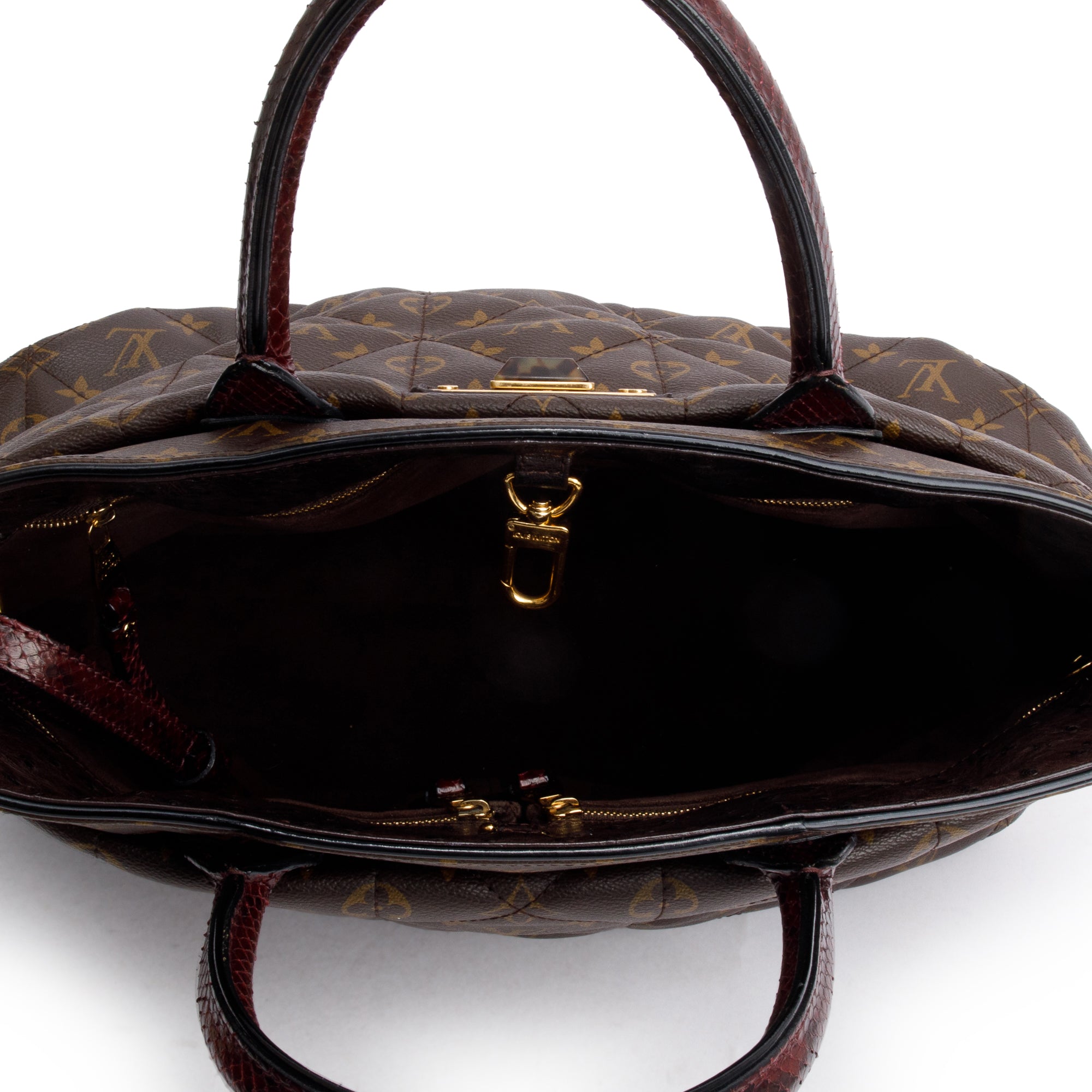 Louis Vuitton Limited Edition Monogram Burgundy Python Etoile Exotique Tote GM w/ Strap