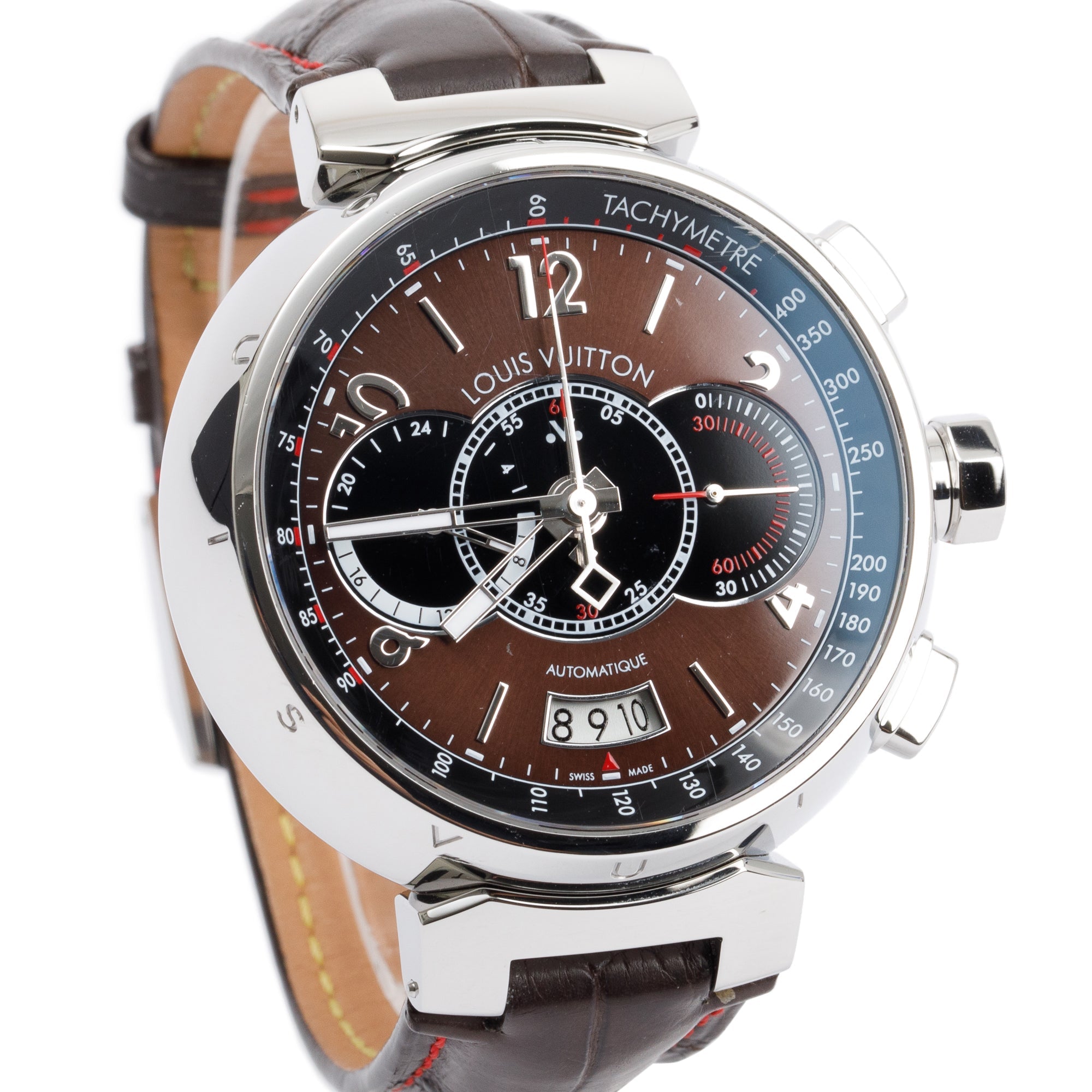 Louis Vuitton Limited Edition Tambour Voyage Automatic Chronograph 44 MM Watch w/ Box & Papers