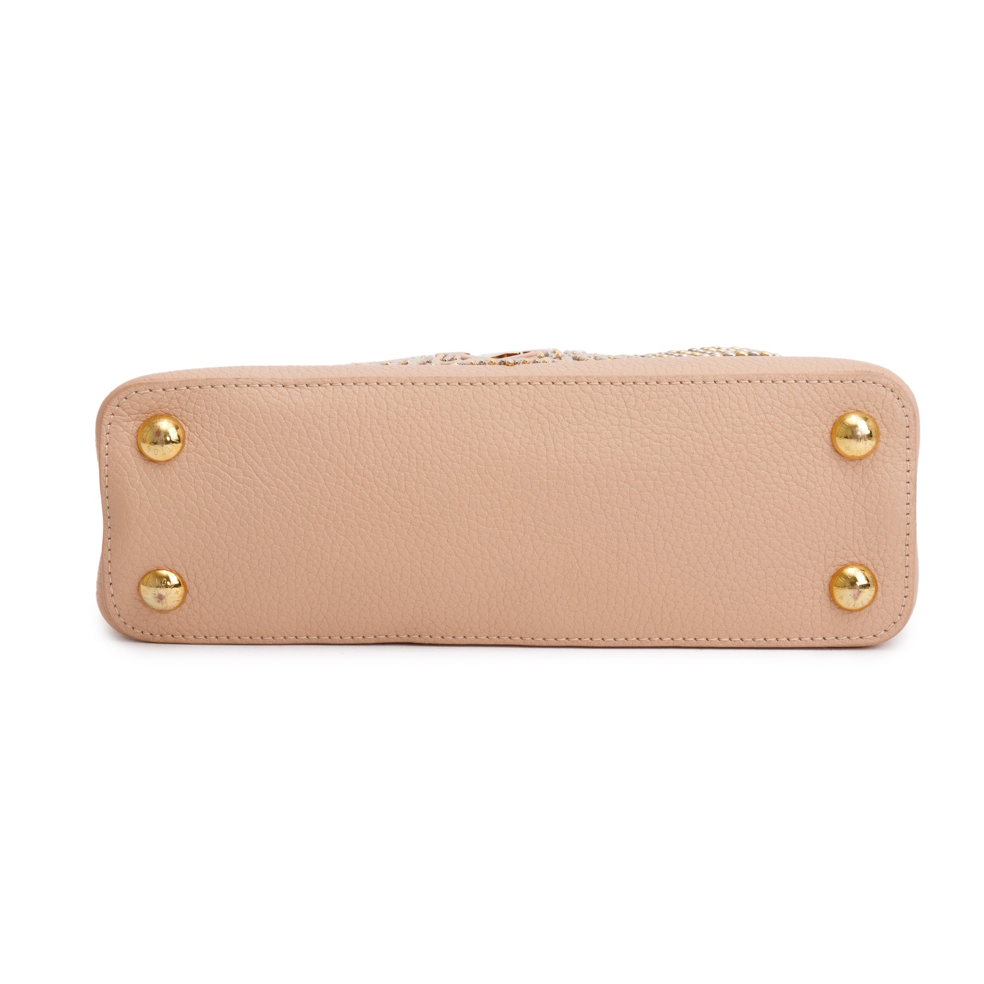 Louis Vuitton Magnolia Calfskin Leather Studded Capucine BB w/ Strap