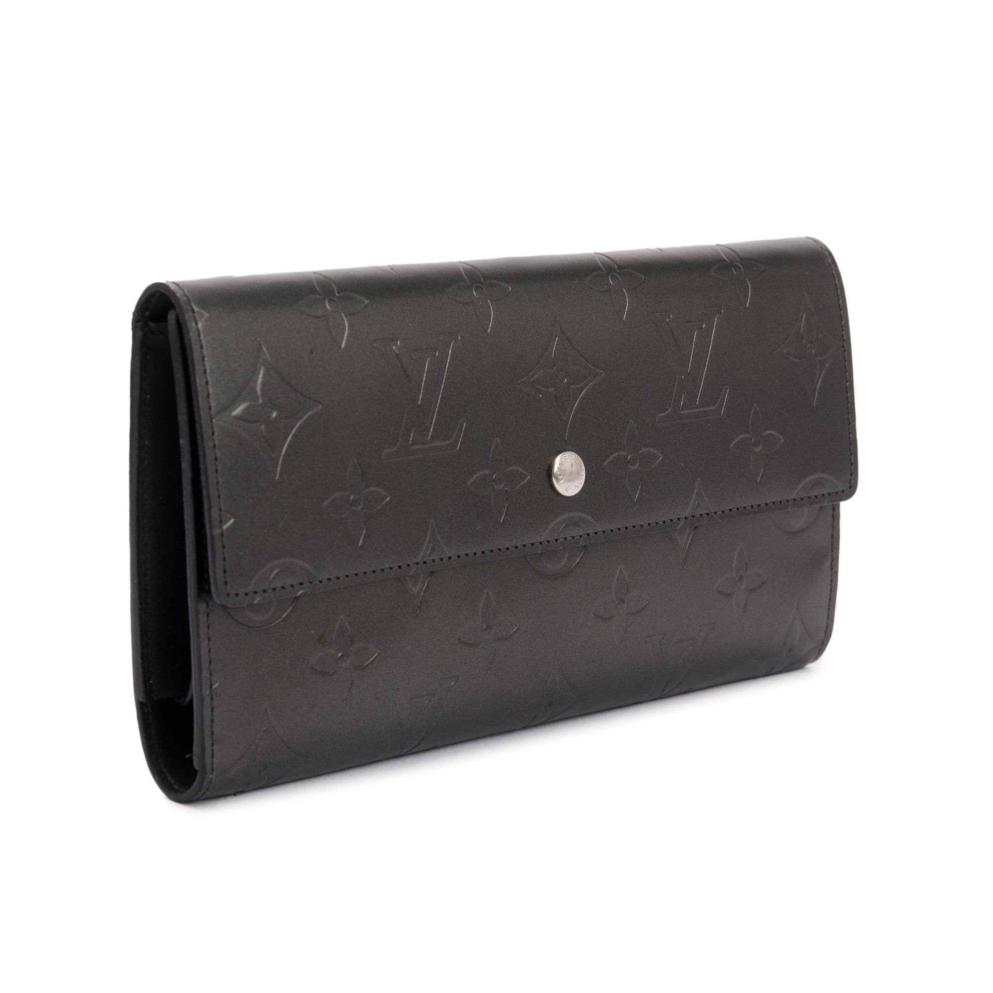 Louis Vuitton Matte Grey Monogram Vernis Leather Porte Tresor International Wallet