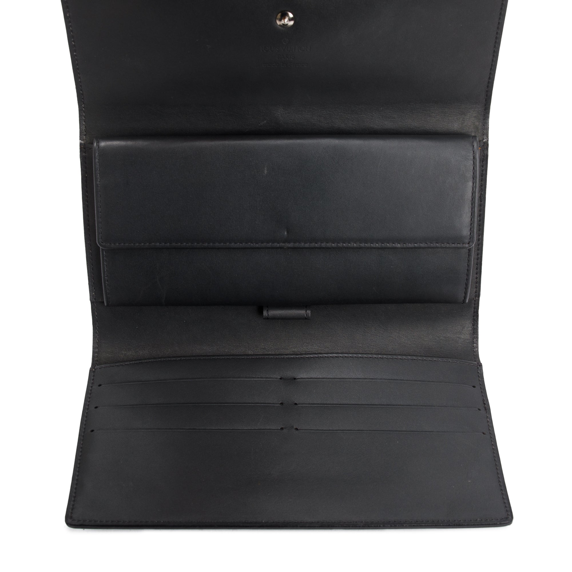 Louis Vuitton Matte Grey Monogram Vernis Leather Porte Tresor International Wallet