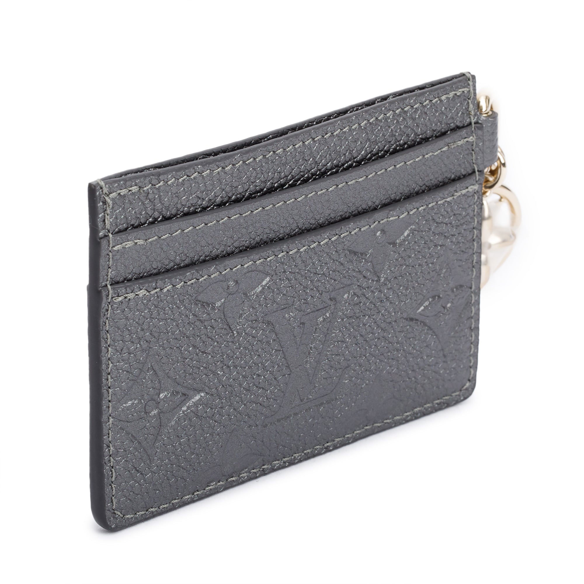 Louis Vuitton Metallic Grey Monogram Empreinte LV Charms Card Holder
