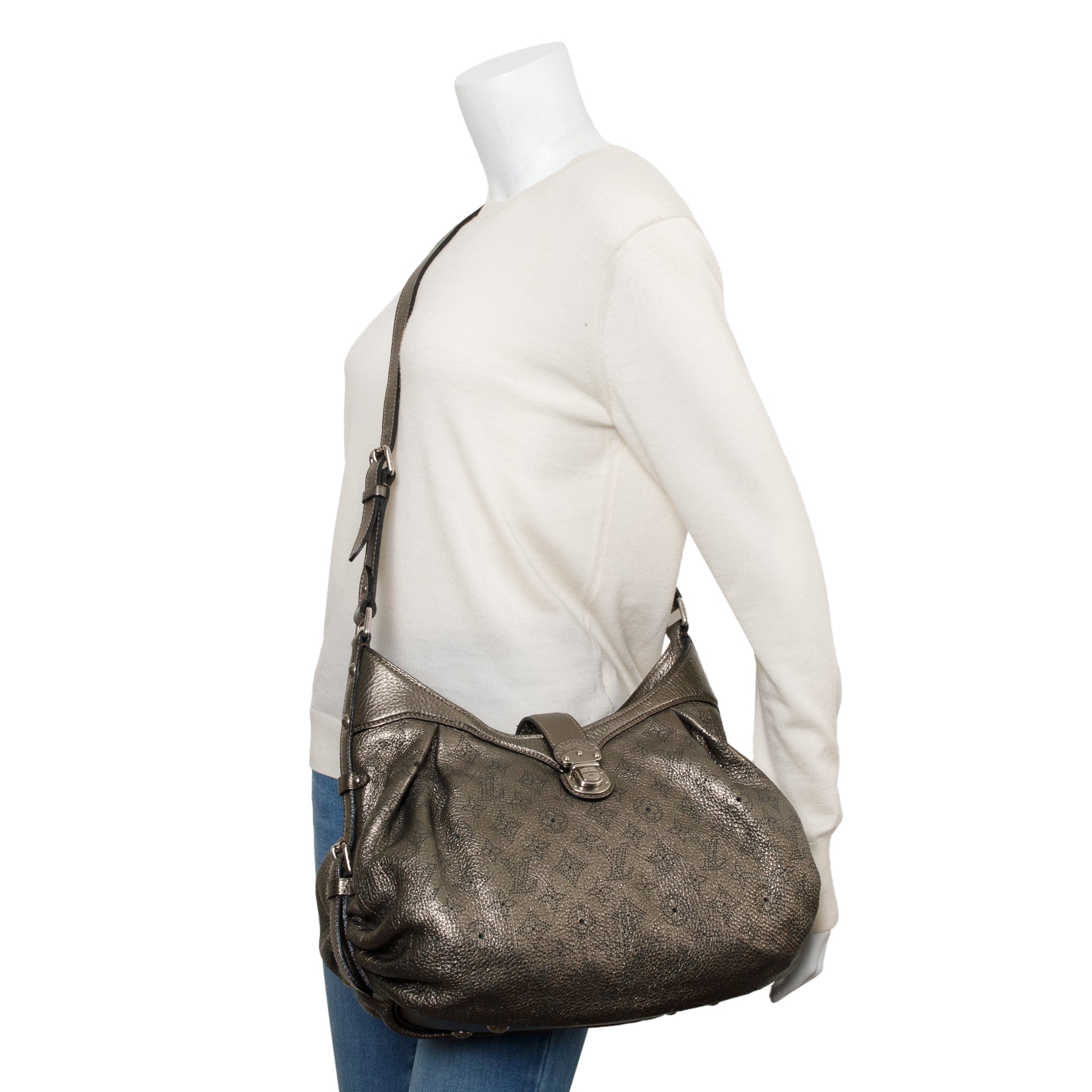 Louis Vuitton Metallic Monogram Mahina Leather XS Hobo