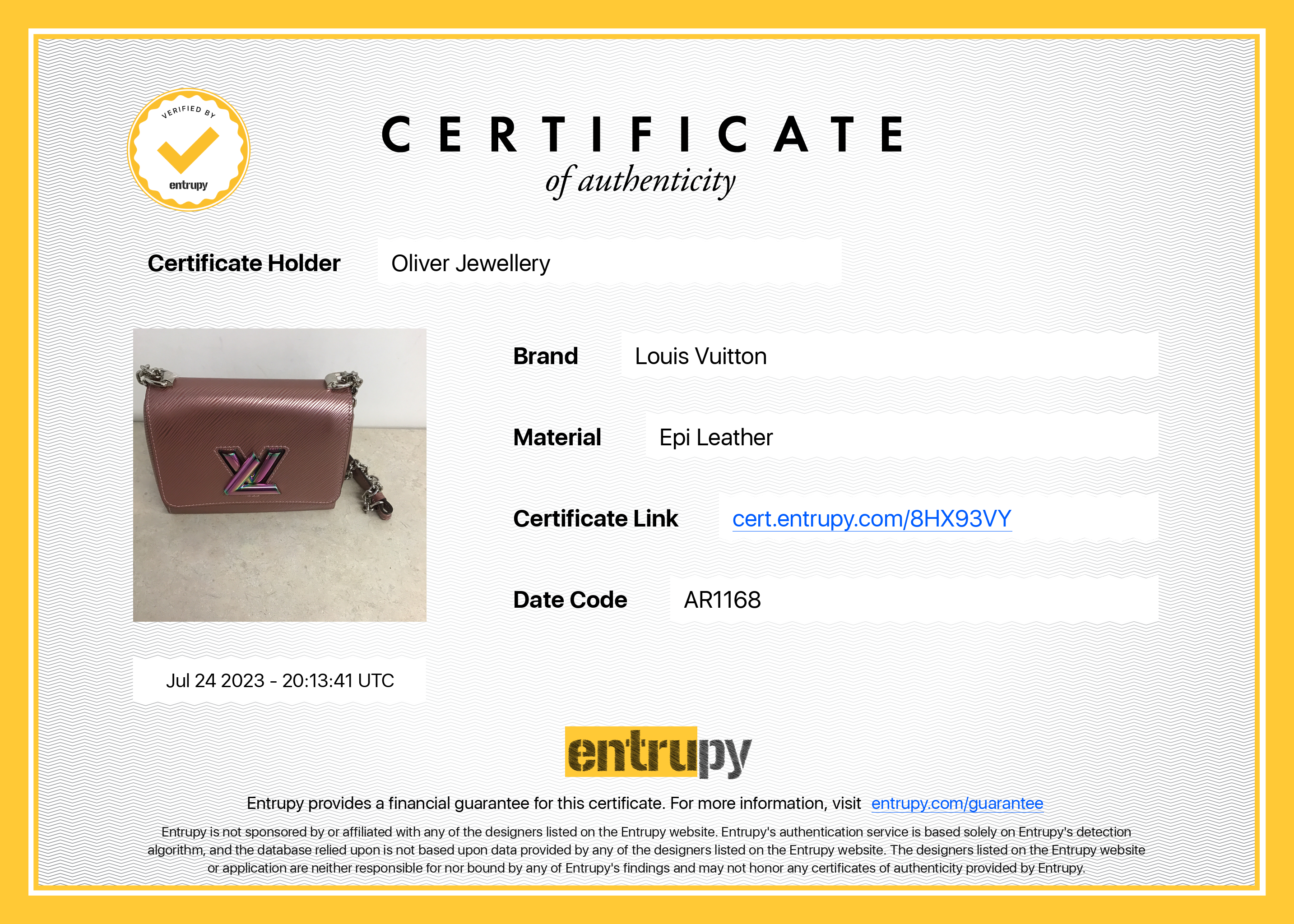 Louis Vuitton Metallic Pink Epi Scarabeo Twist PM