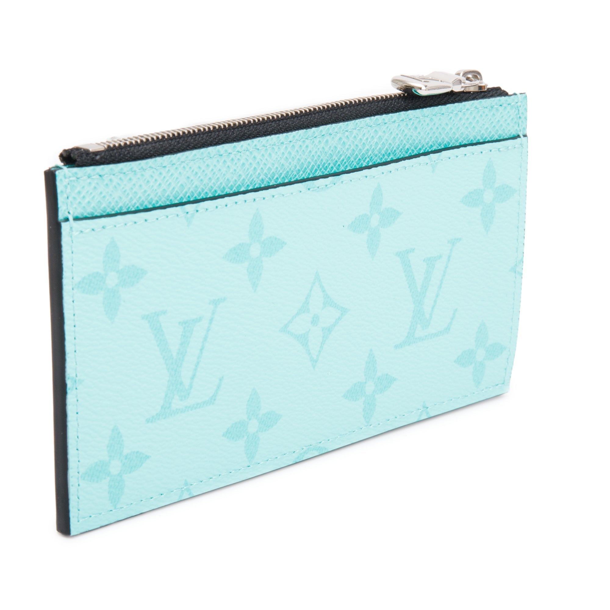 Louis Vuitton Miami Green Monogram & Taigarama Leather Coin Card Holder w/ Box