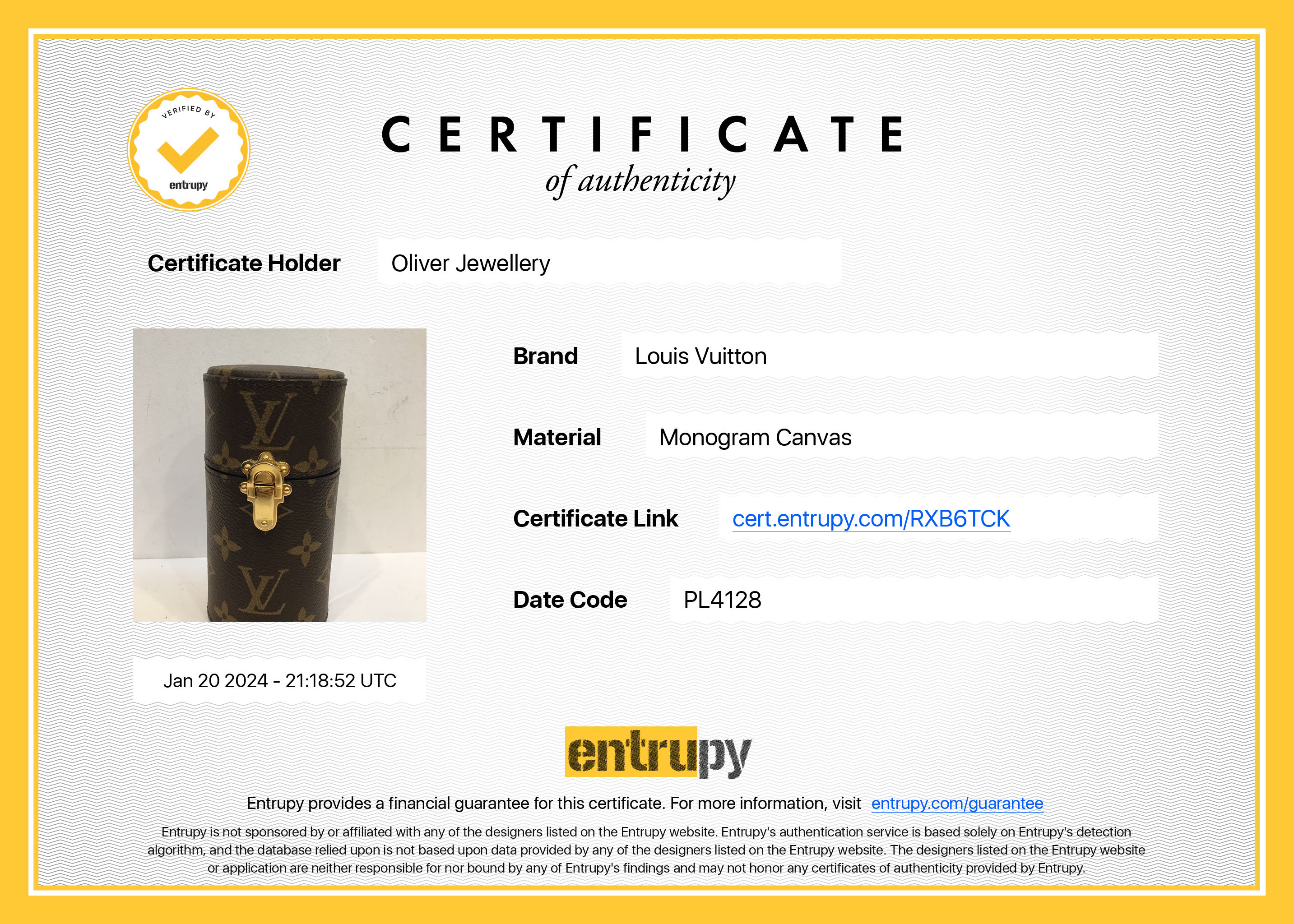 Louis Vuitton Monogram 100ML Perfume Travel Case