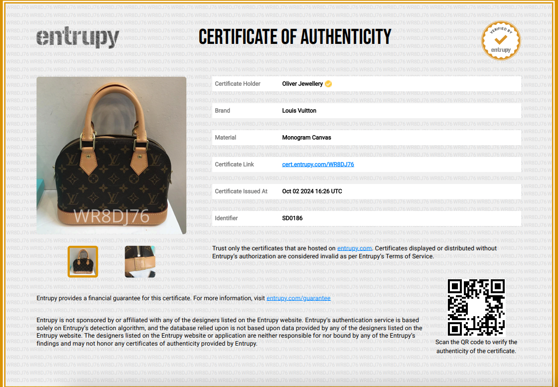 Louis Vuitton Monogram Alma BB w/ Strap & Box