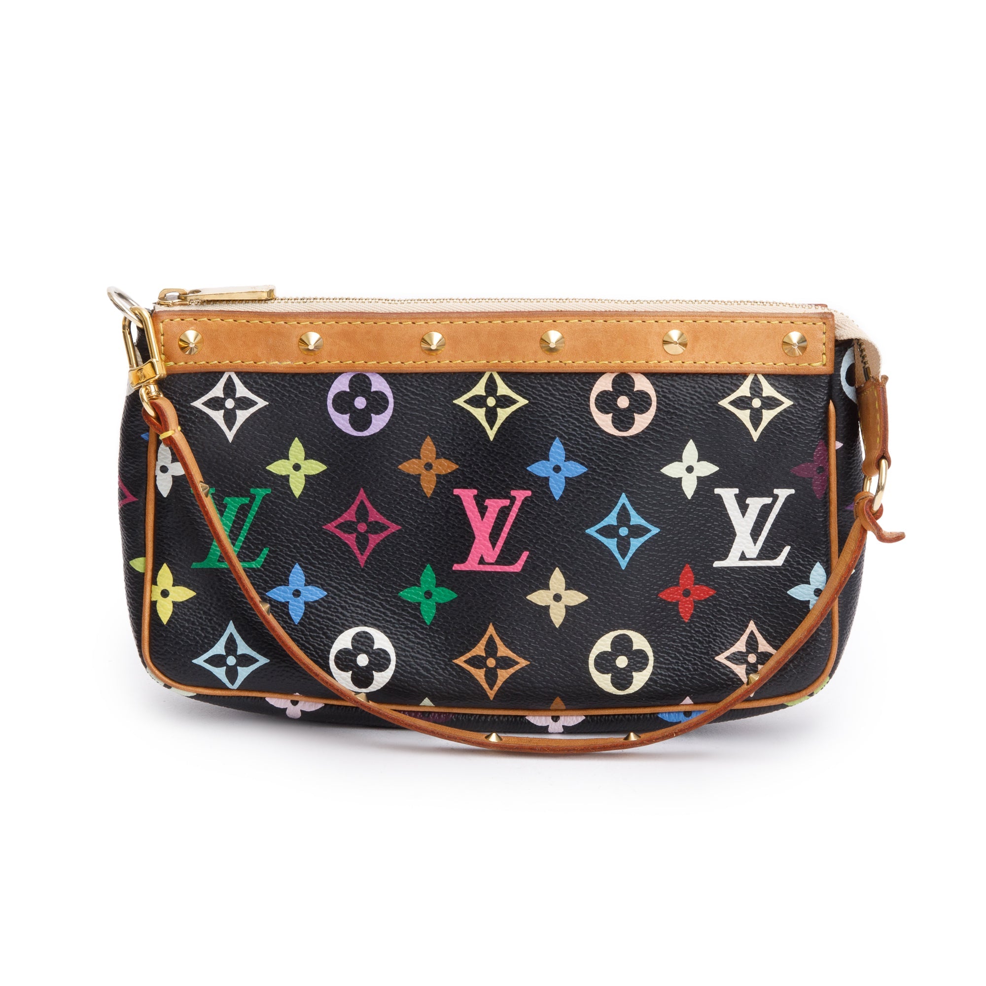 Louis Vuitton Monogram Black Multicolore Pochette Accessories
