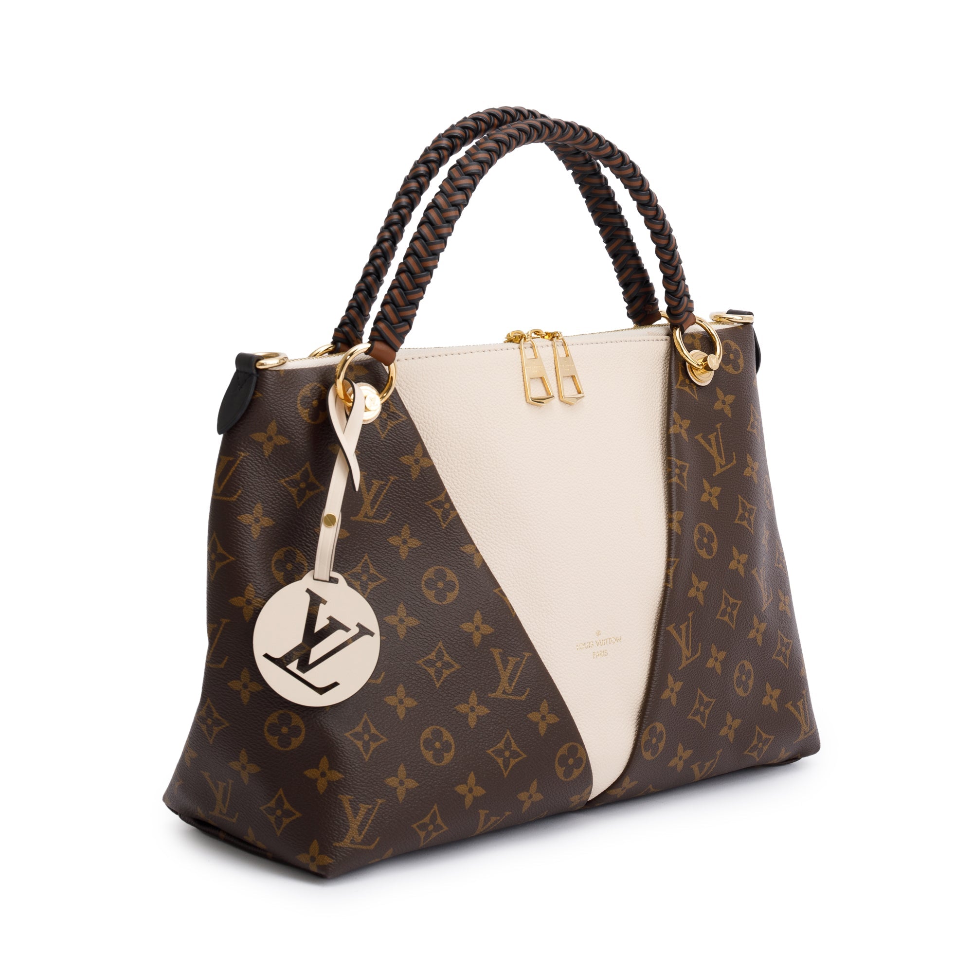 Louis Vuitton Monogram Braided V Tote MM w/ Strap & Box