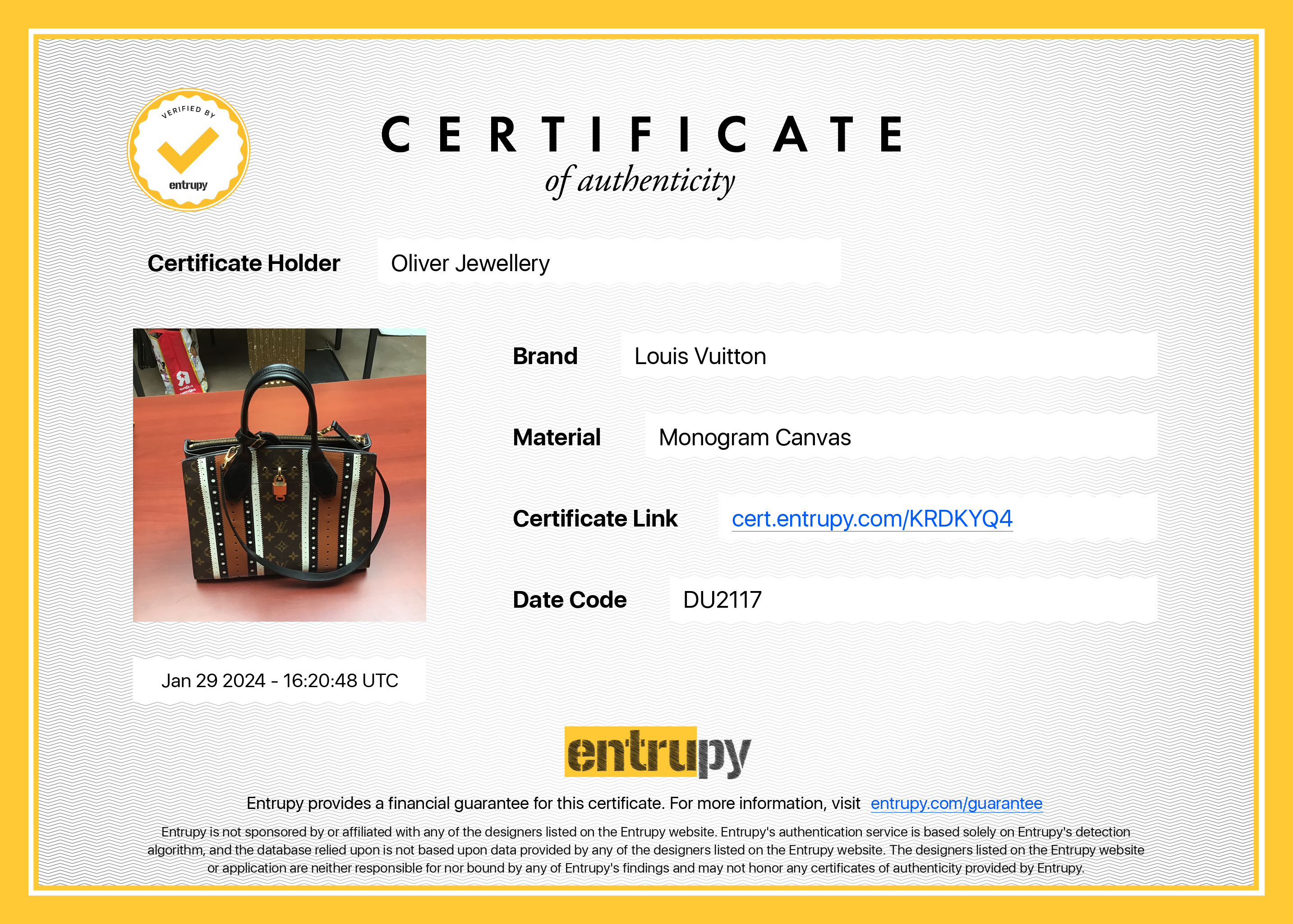 Louis Vuitton Monogram Brogue City Steamer MM w/ Strap, Box & Receipt