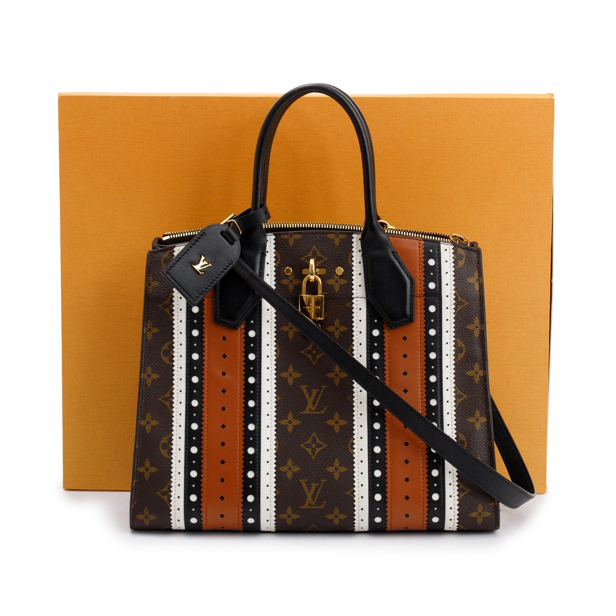 Louis Vuitton Monogram Brogue City Steamer MM w/ Strap, Box & Receipt