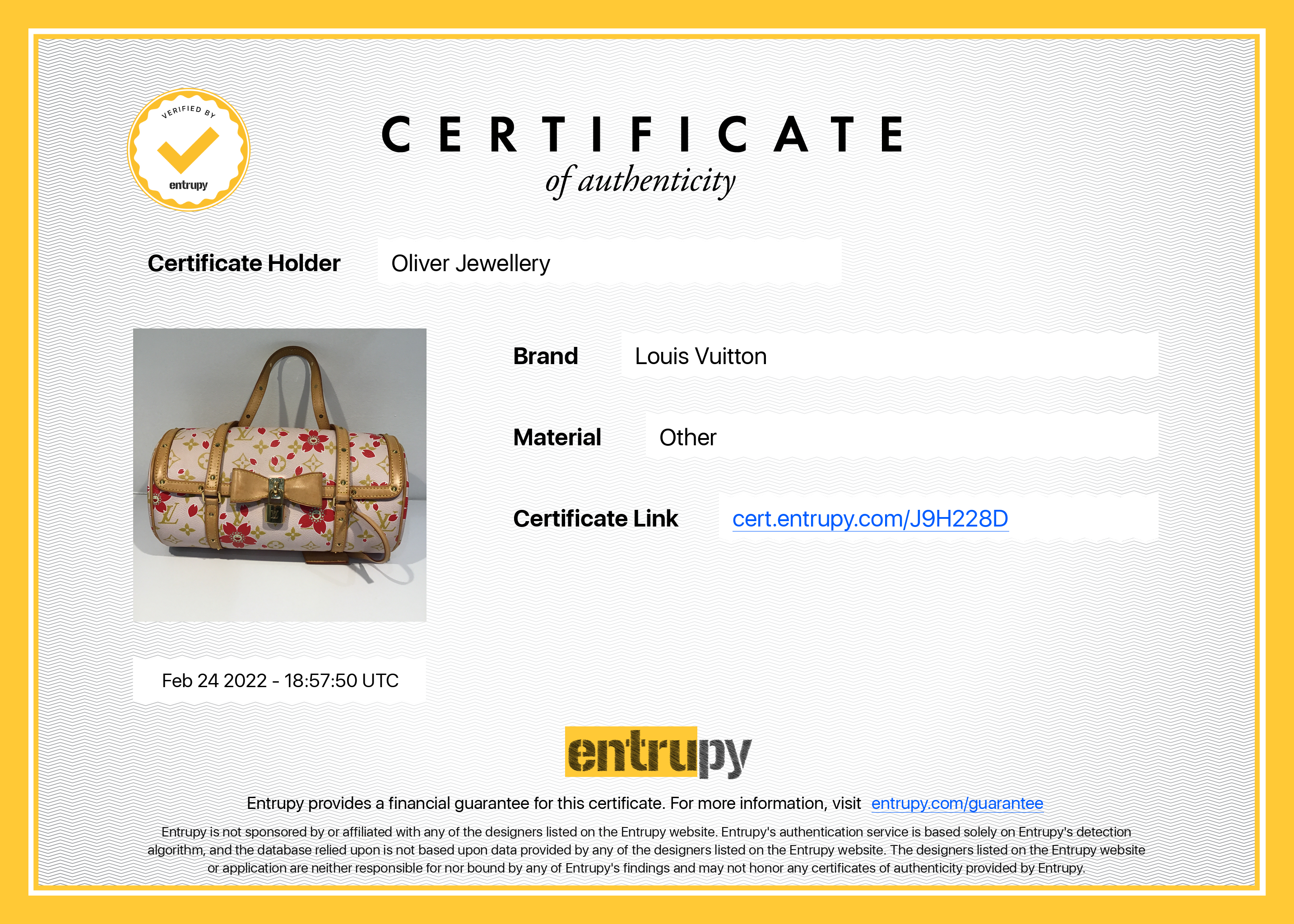 Louis Vuitton Monogram Cherry Blossom Papillon