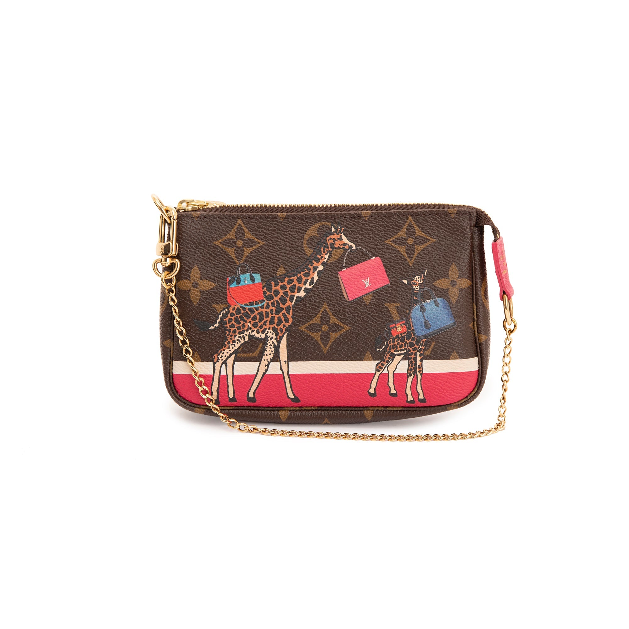 Louis Vuitton Monogram Christmas Animation Giraffe Mini Pochette Accessories