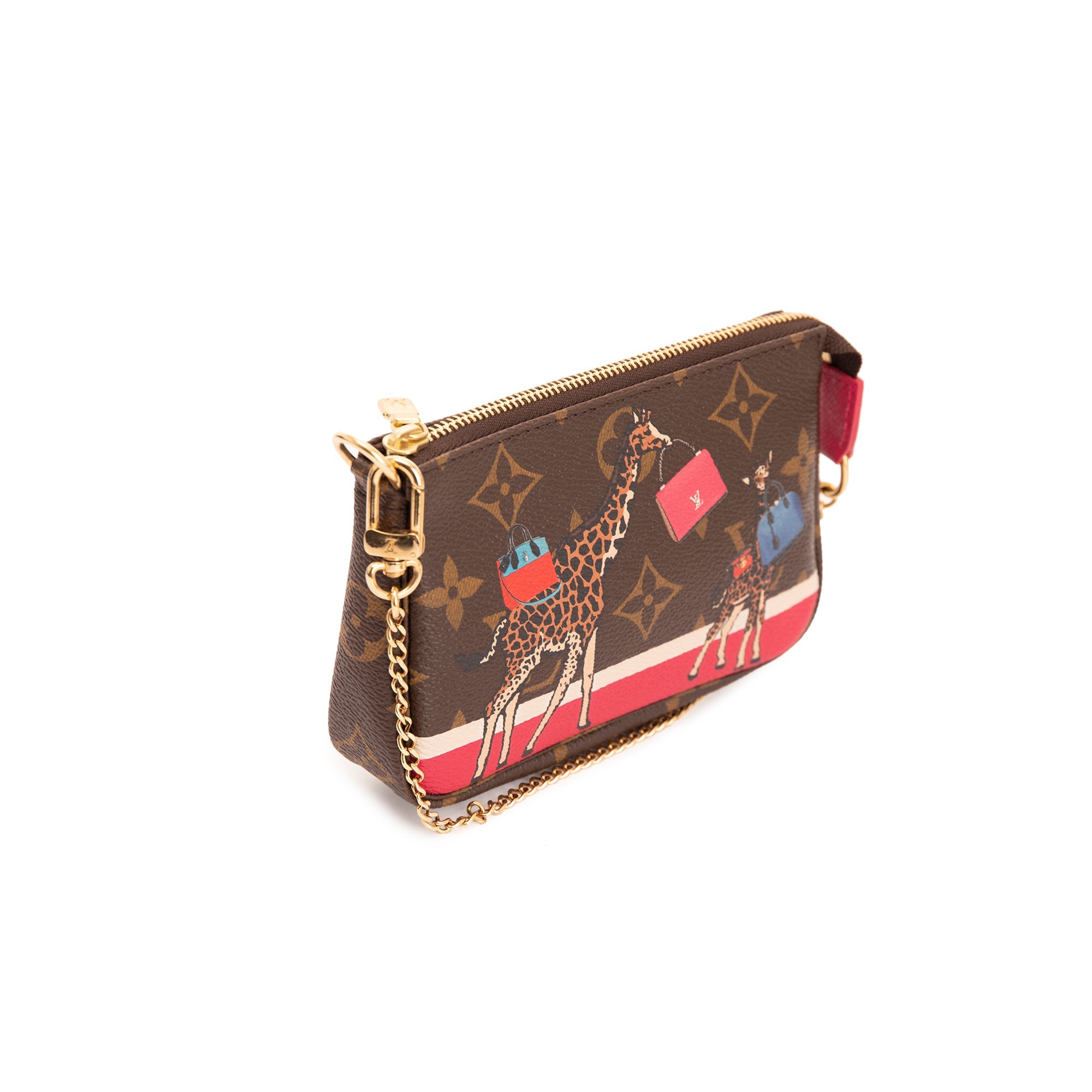Louis Vuitton Monogram Christmas Animation Giraffe Mini Pochette Accessories