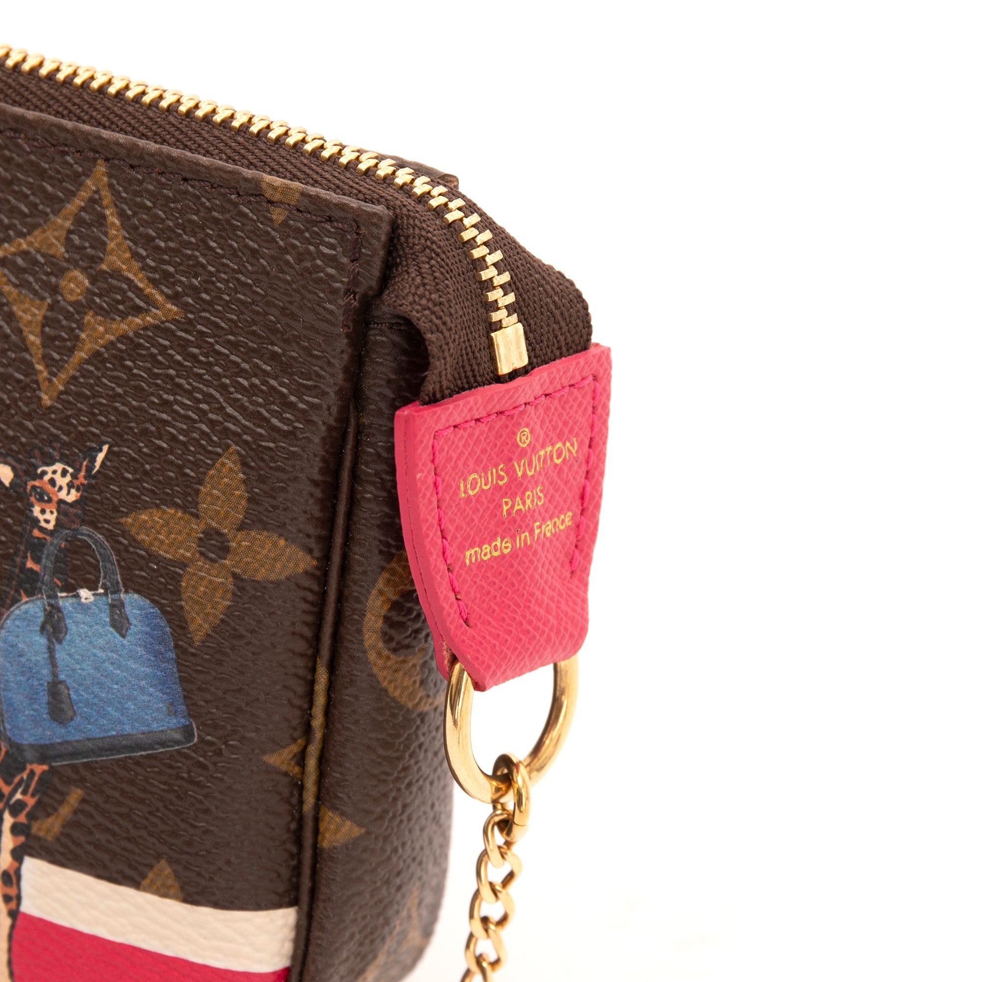 Louis Vuitton Monogram Christmas Animation Giraffe Mini Pochette Accessories