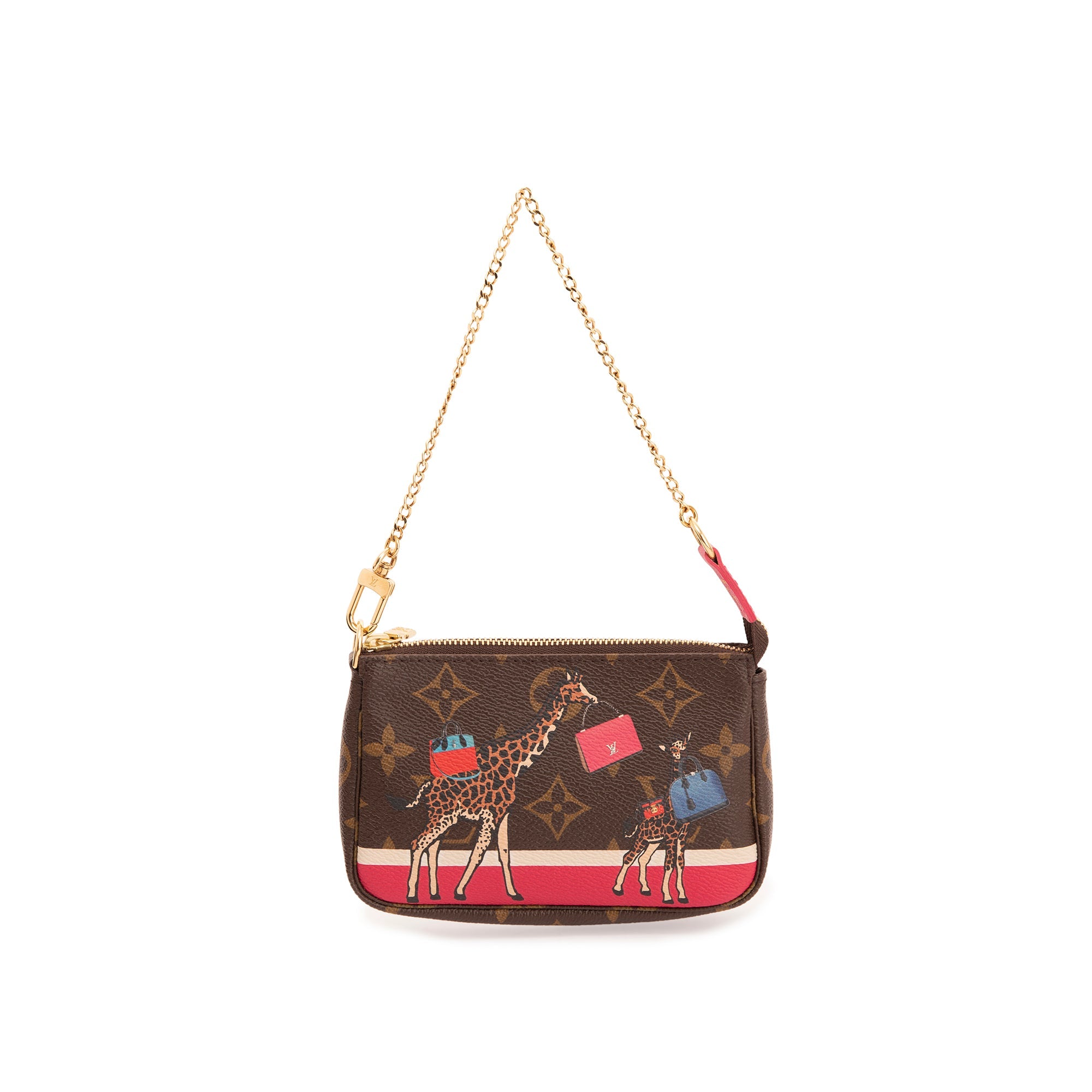 Louis Vuitton Monogram Christmas Animation Giraffe Mini Pochette Accessories