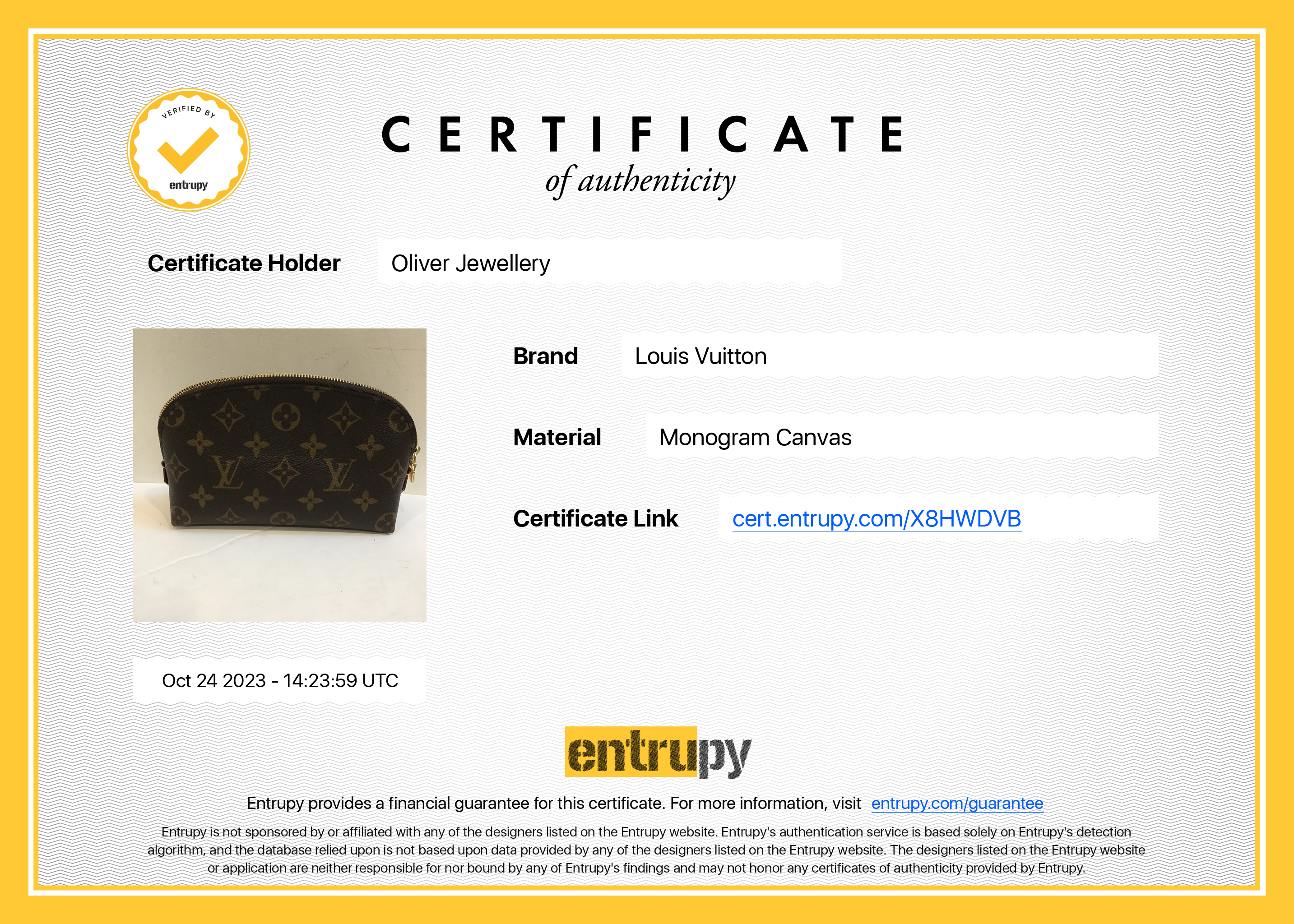 Louis Vuitton Monogram Cosmetic Pouch w/ Box