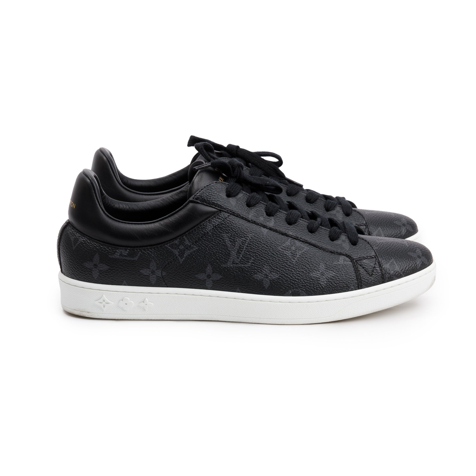 Louis Vuitton Monogram Eclipse Black Leather Luxembourg Men's Sneakers, Size 6.5 w/ Box