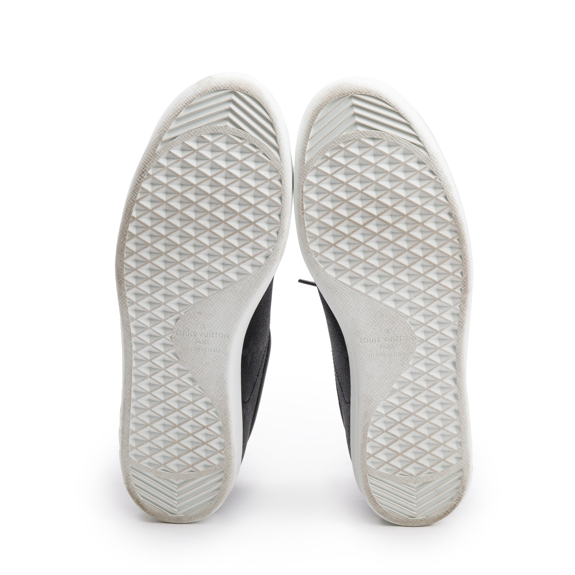 Louis Vuitton Monogram Eclipse Black Leather Luxembourg Men's Sneakers, Size 6.5 w/ Box