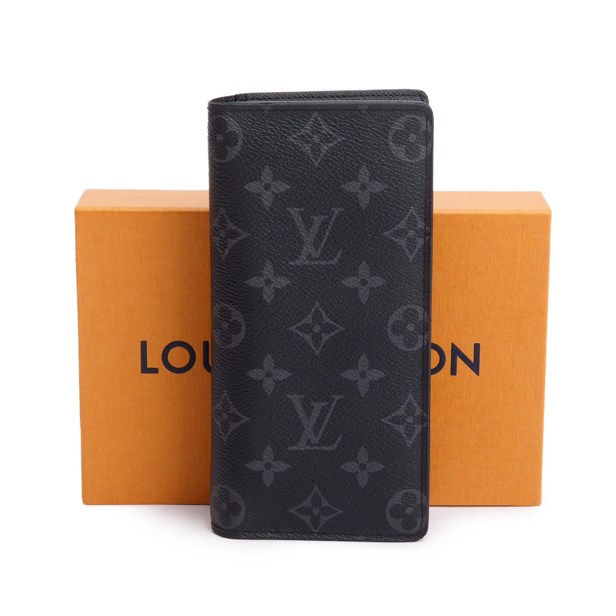 Louis Vuitton Monogram Eclipse Brazza Wallet w/ Box