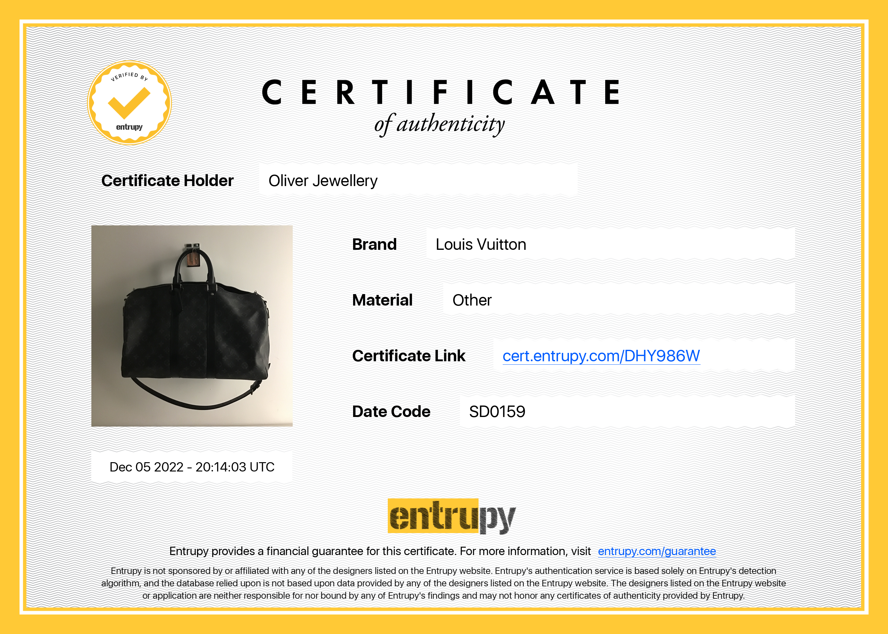 Louis Vuitton Monogram Eclipse Keepall Bandouliere 45