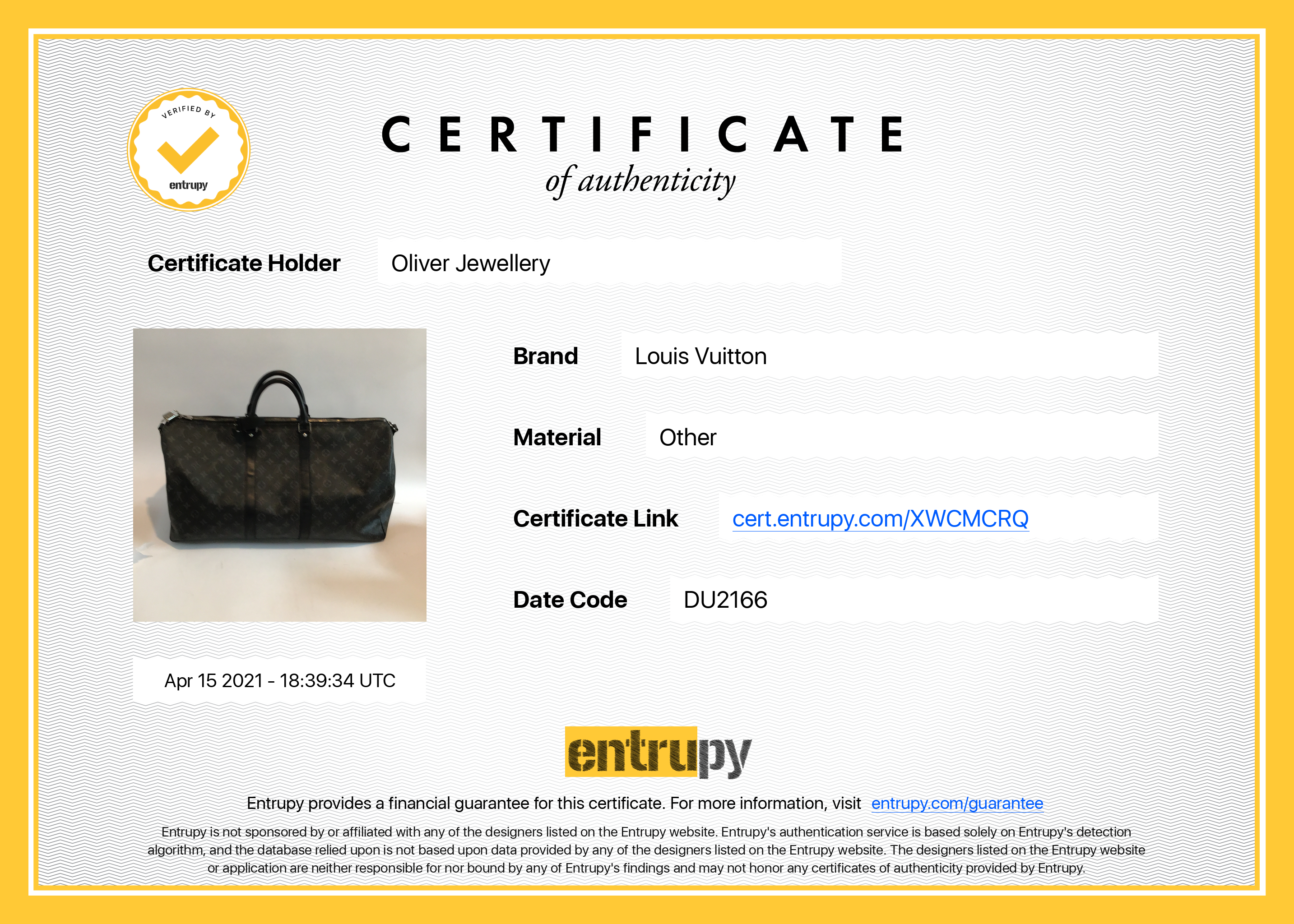 Louis Vuitton Monogram Eclipse Keepall Bandouliere 55