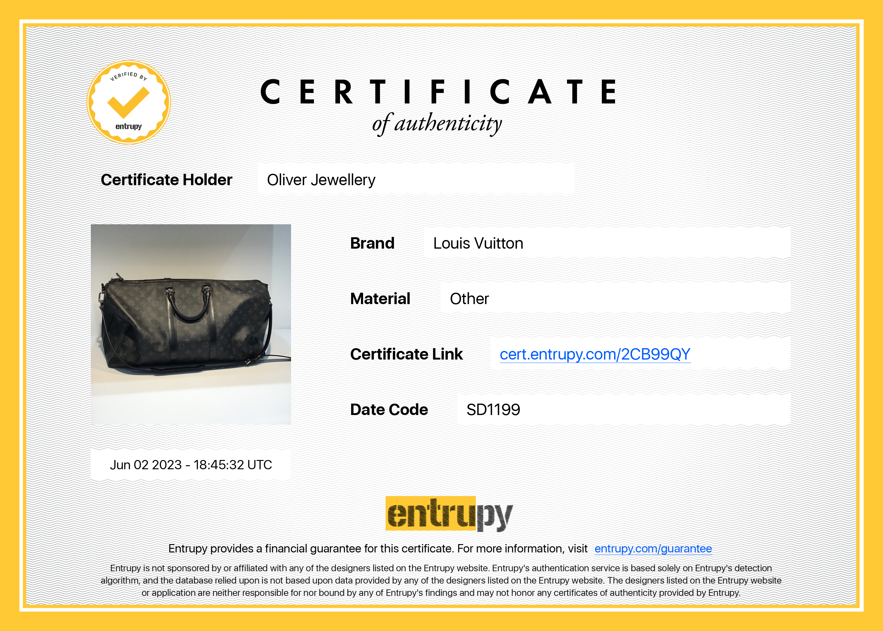 Louis Vuitton Monogram Eclipse Keepall Bandouliere 55