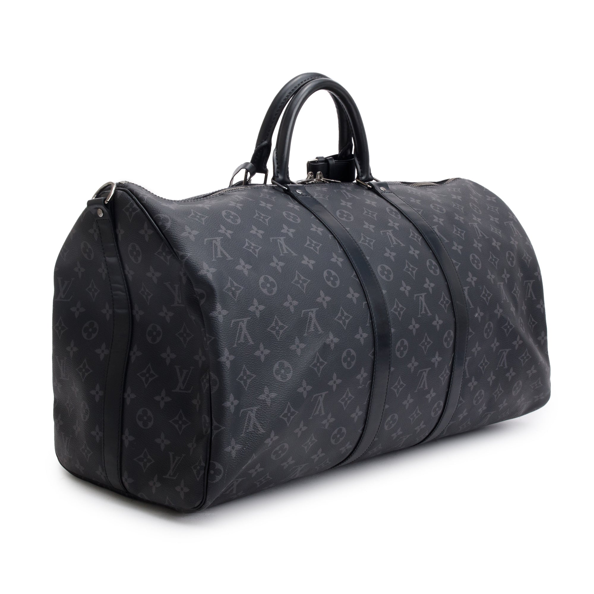 Louis Vuitton Monogram Eclipse Keepall Bandouliere 55 w/ Strap