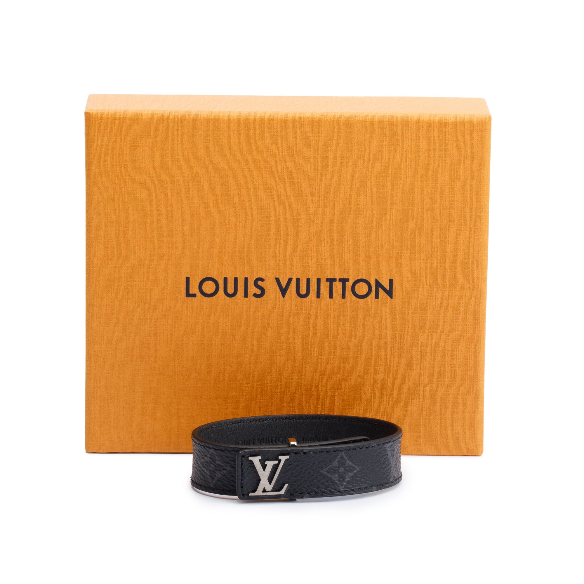 Louis Vuitton Monogram Eclipse LV Slim Bracelet w/ Box