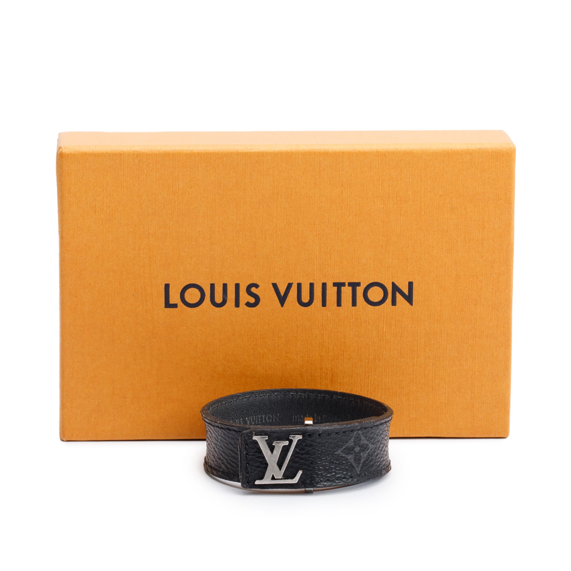 Louis Vuitton Monogram Eclipse LV Slim Bracelet w/ Box