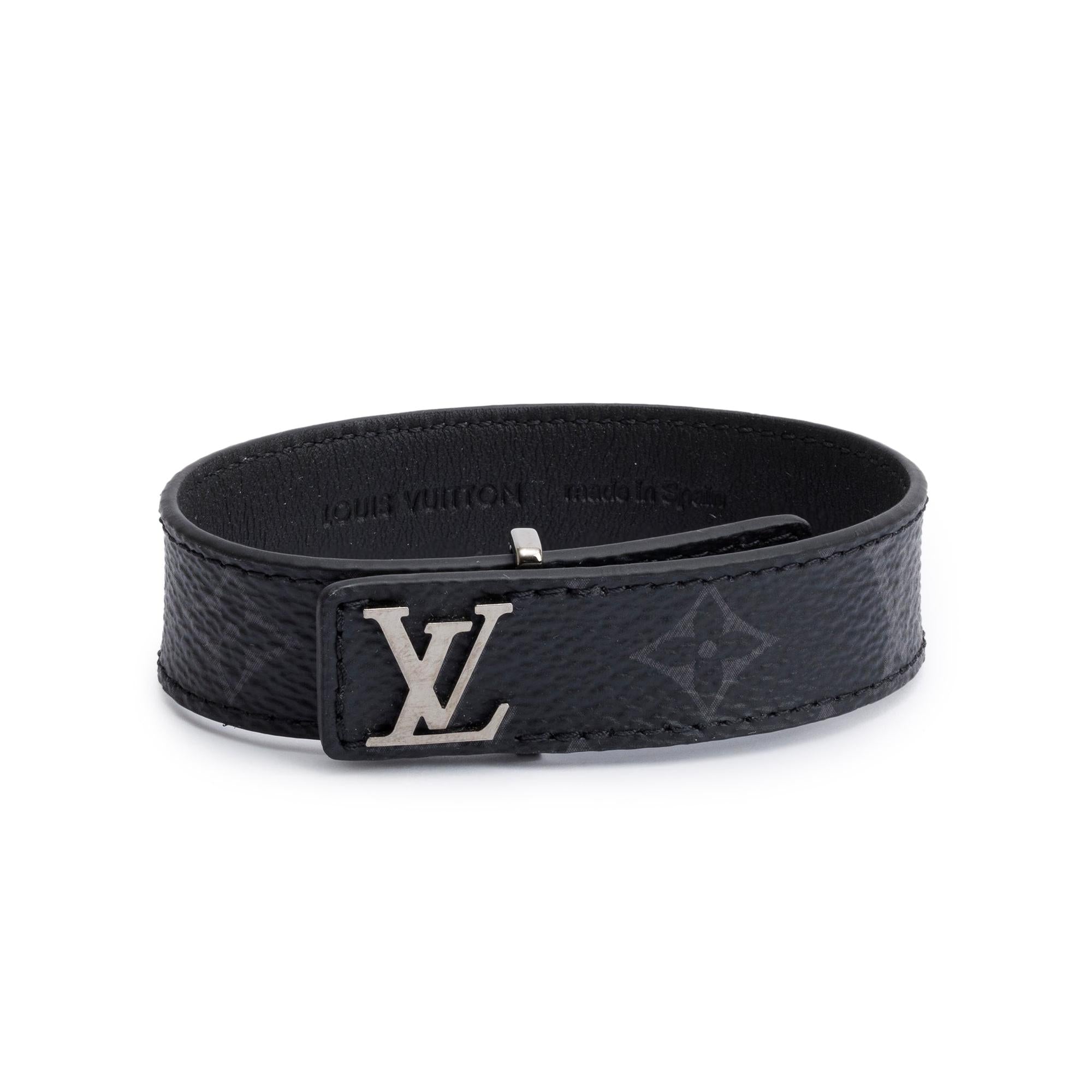 Louis Vuitton Monogram Eclipse LV Slim Bracelet w/ Box