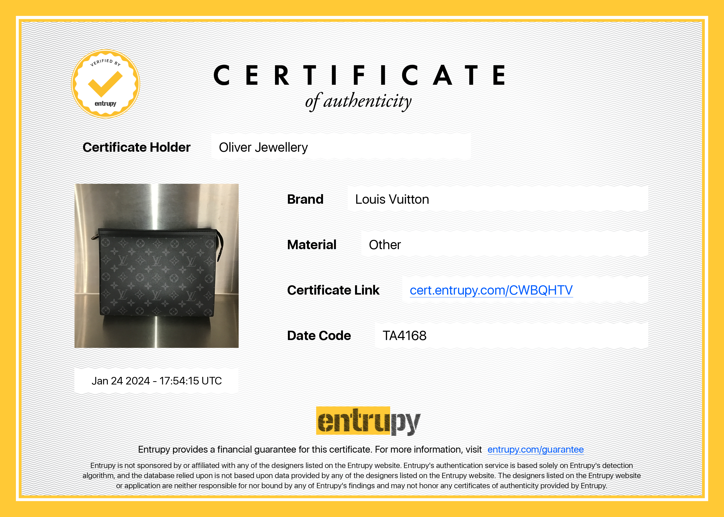 Louis Vuitton Monogram Eclipse Pochette Voyage MM w/ Box & Receipt